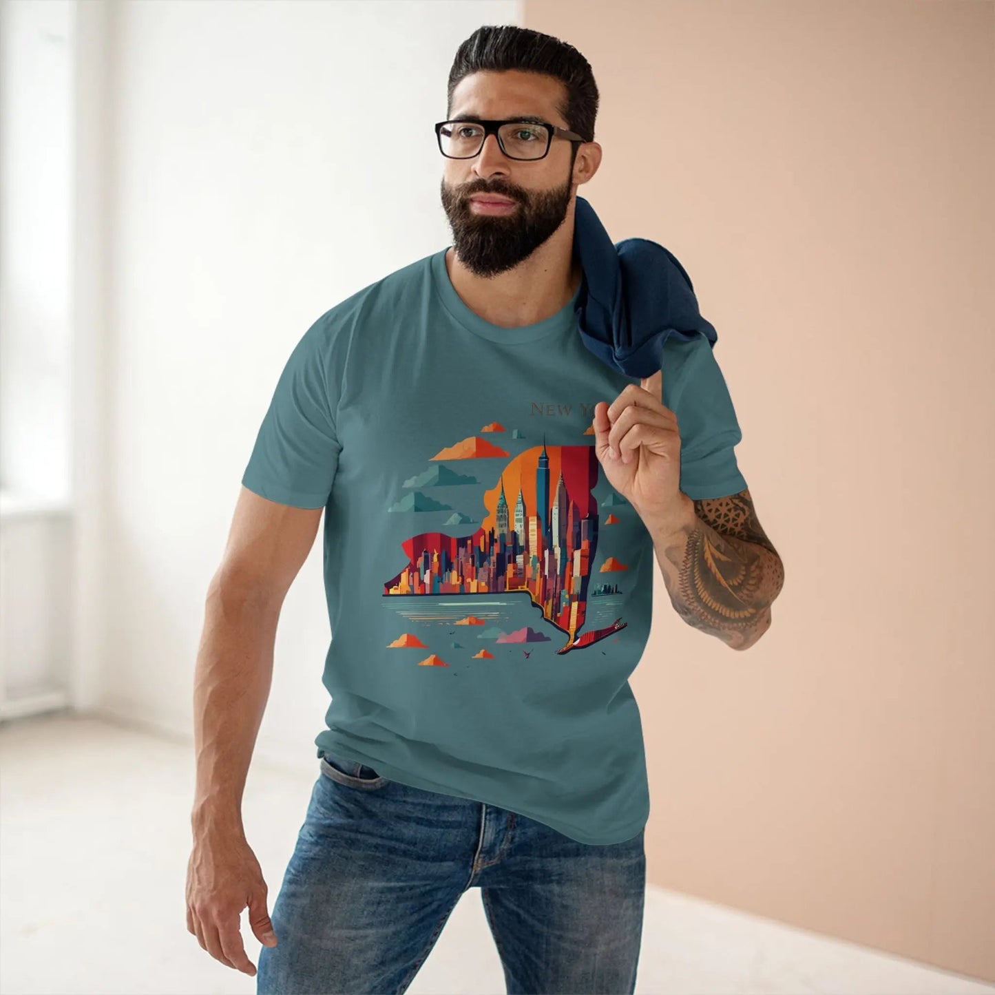 New York State Shirt Unisex Premium Cotton Tee With Original Art From Retro2Nova Collection