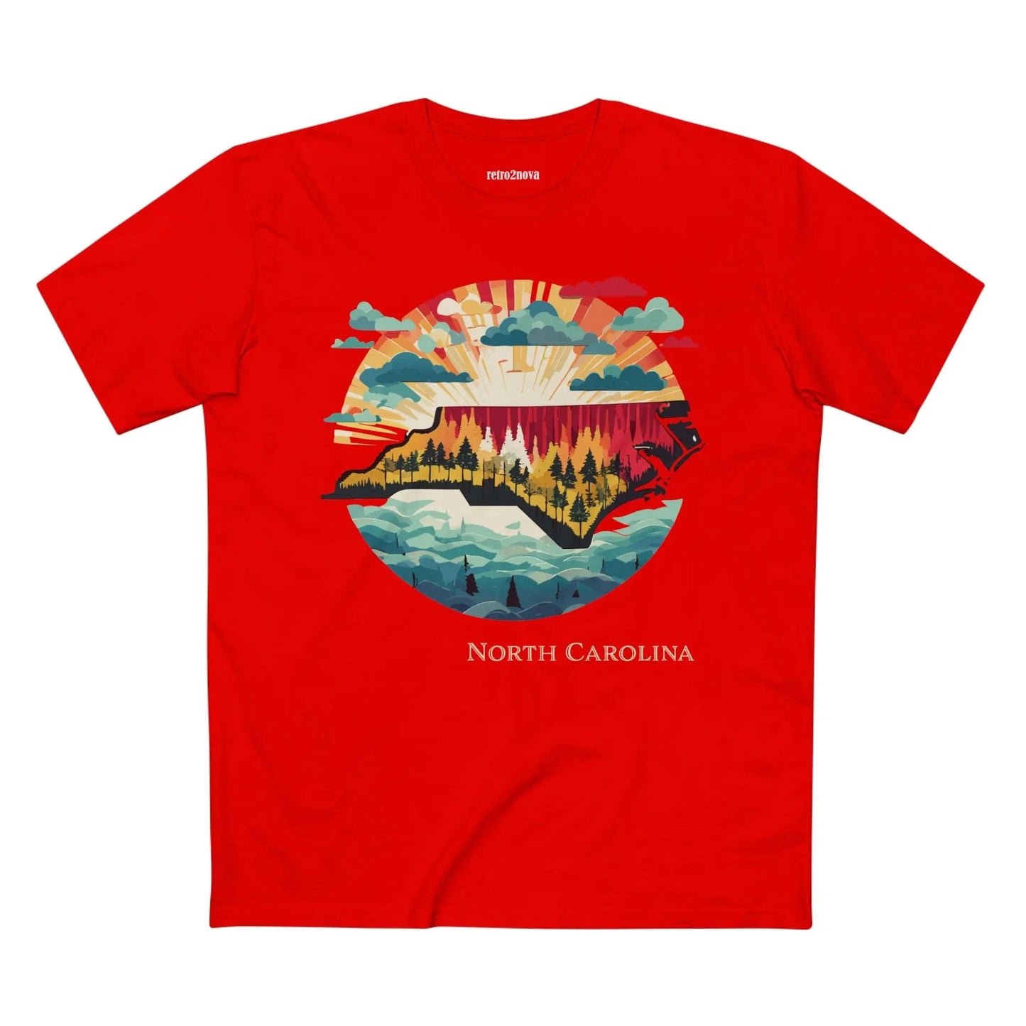North Carolina State Shirt Unisex Premium Cotton Tee With Original Retro Art Design