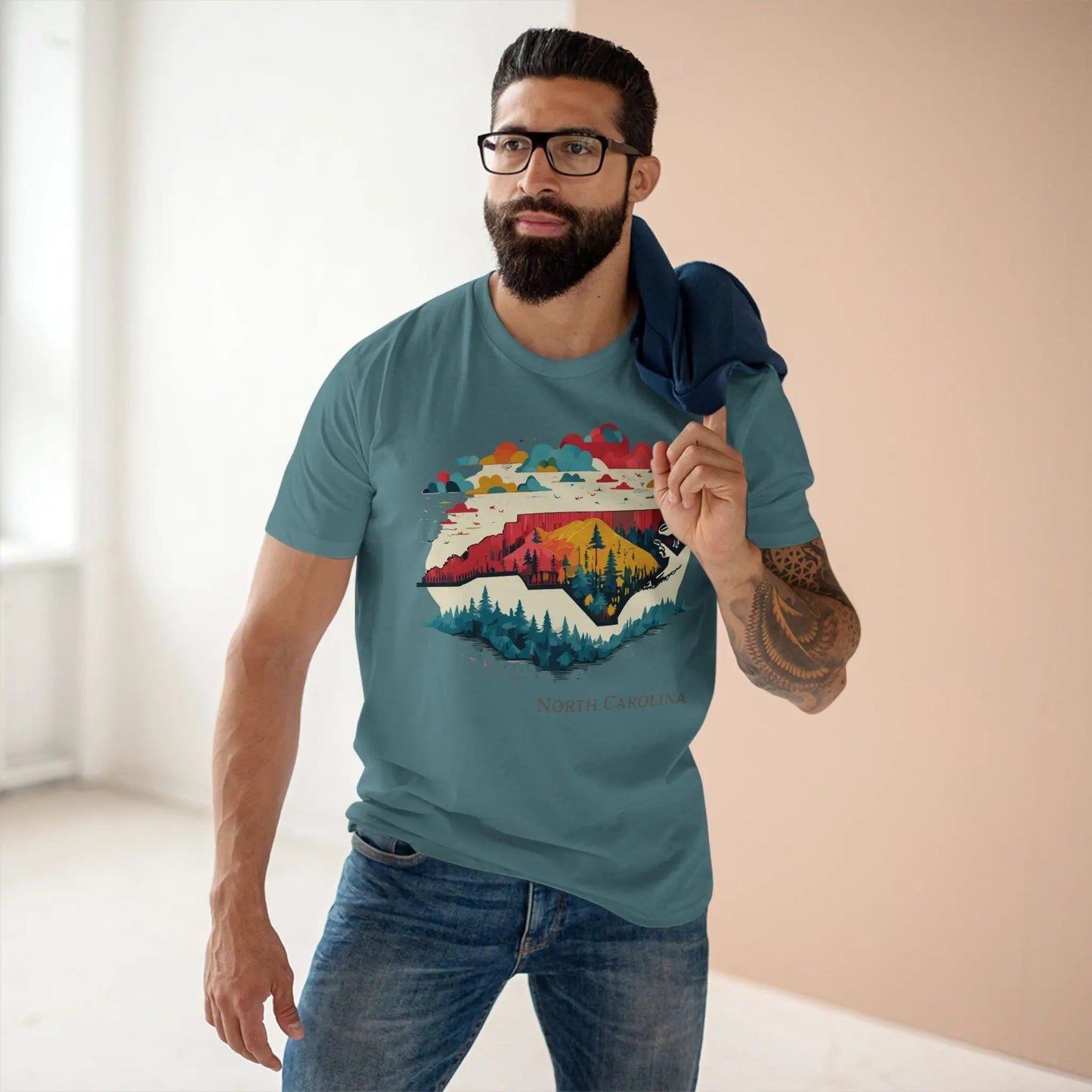 North Carolina State Shirt Unisex Premium Cotton Tee With Original Art Design Collection