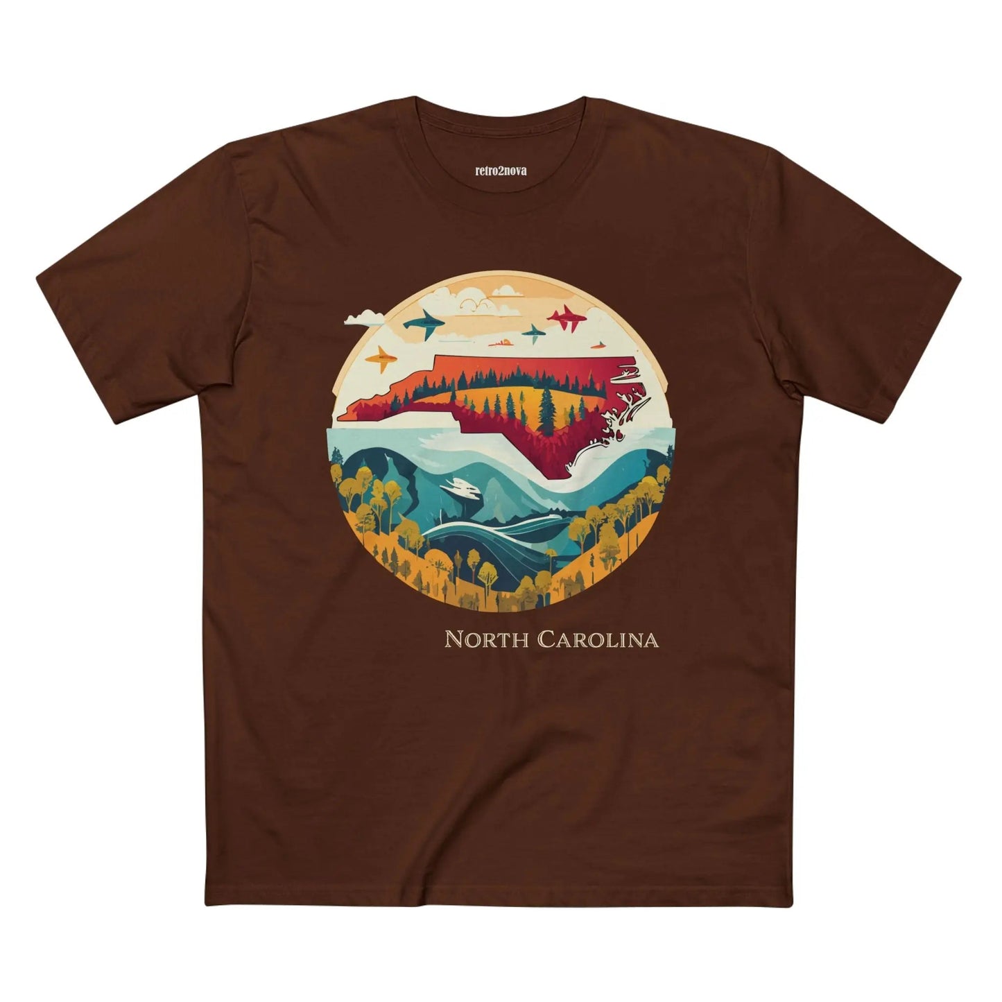 North Carolina State Shirt Unisex Premium Cotton Tee With Original Art Design Retro2Nova