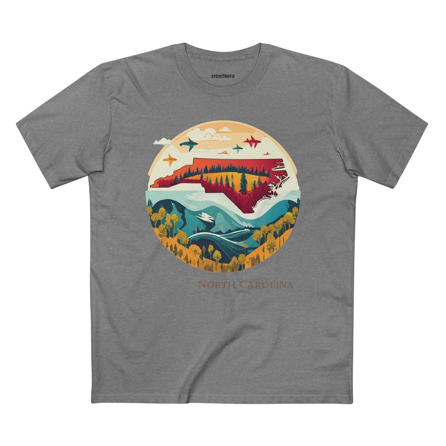 North Carolina State Shirt Unisex Premium Cotton Tee With Original Art Design Retro2Nova