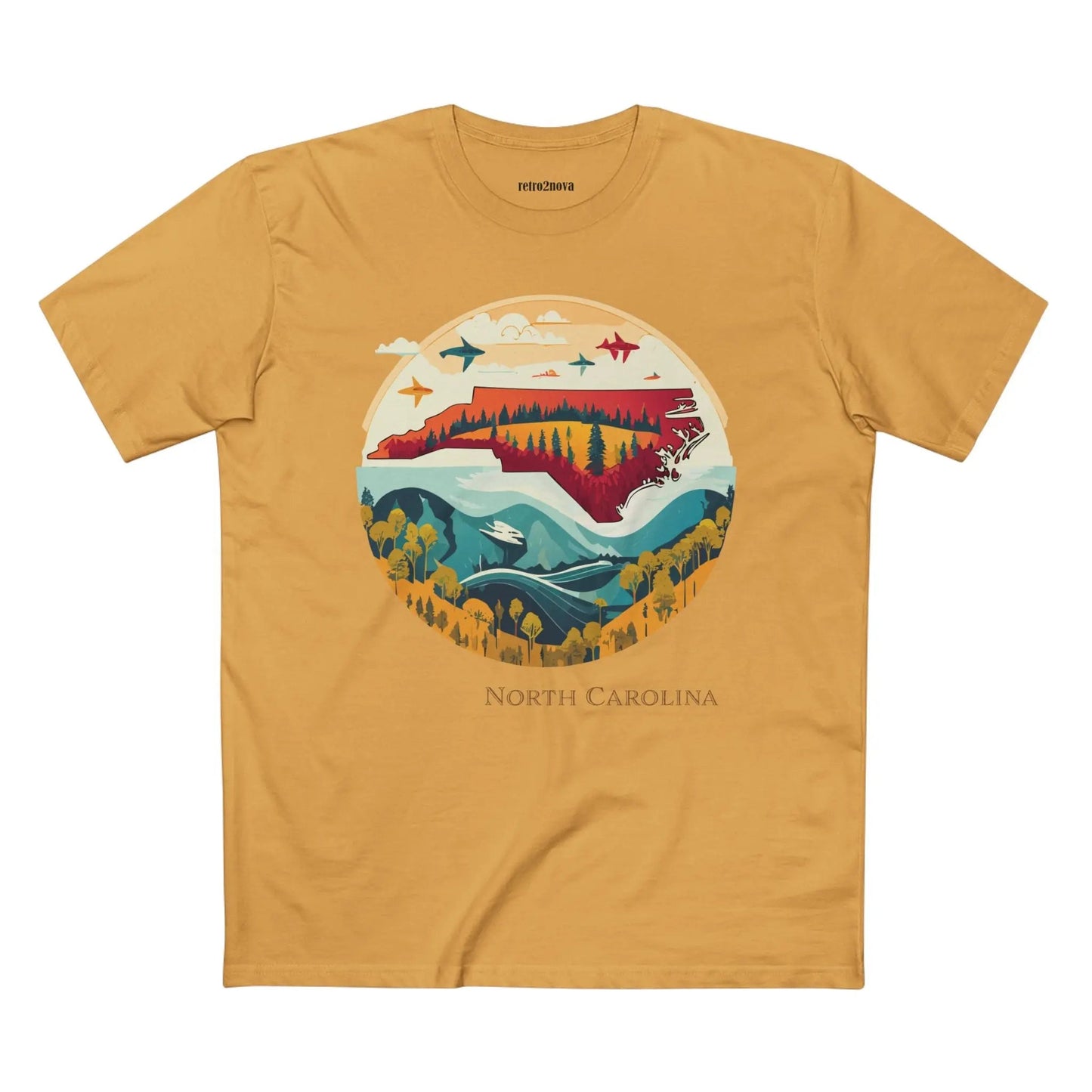 North Carolina State Shirt Unisex Premium Cotton Tee With Original Art Design Retro2Nova