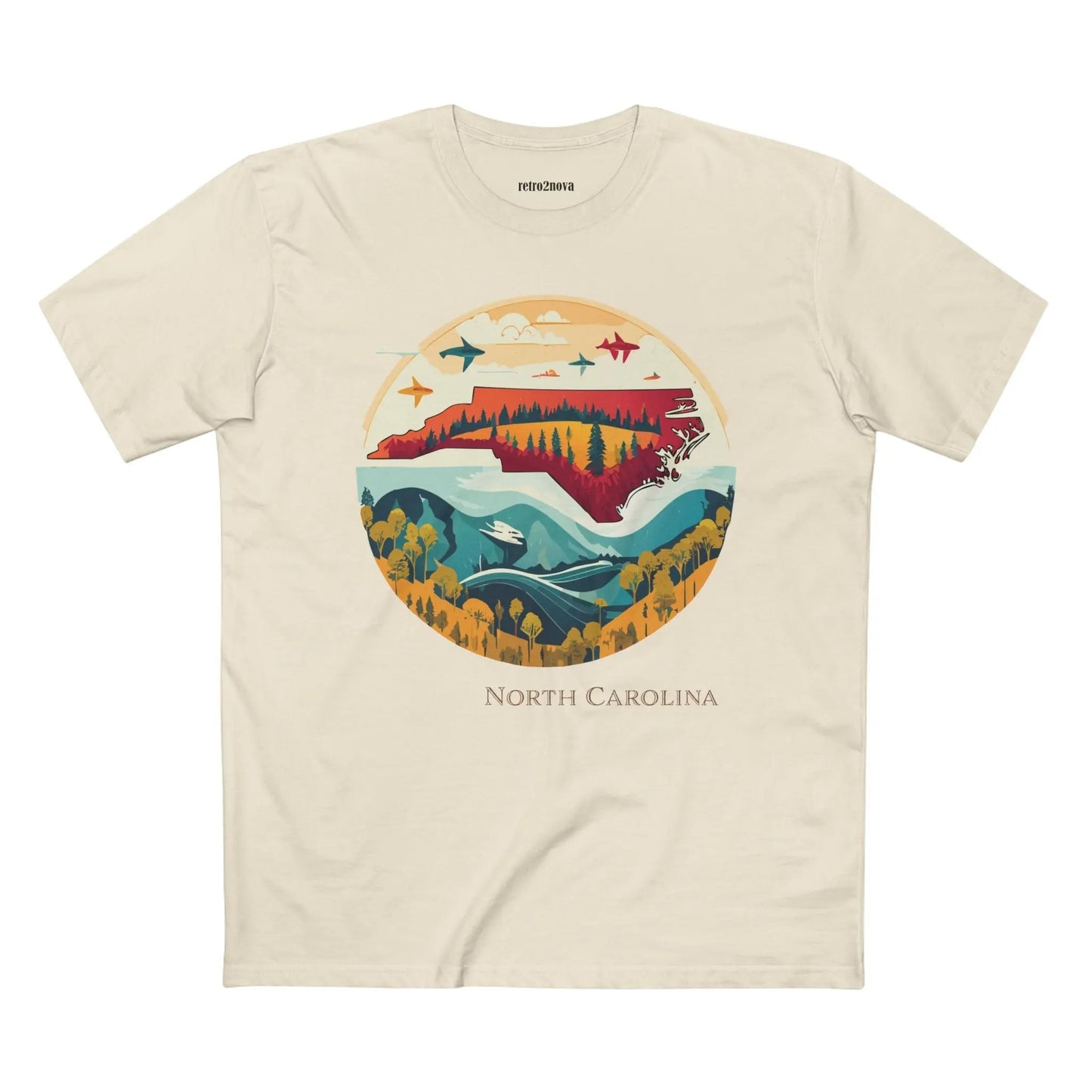 North Carolina State Shirt Unisex Premium Cotton Tee With Original Art Design Retro2Nova