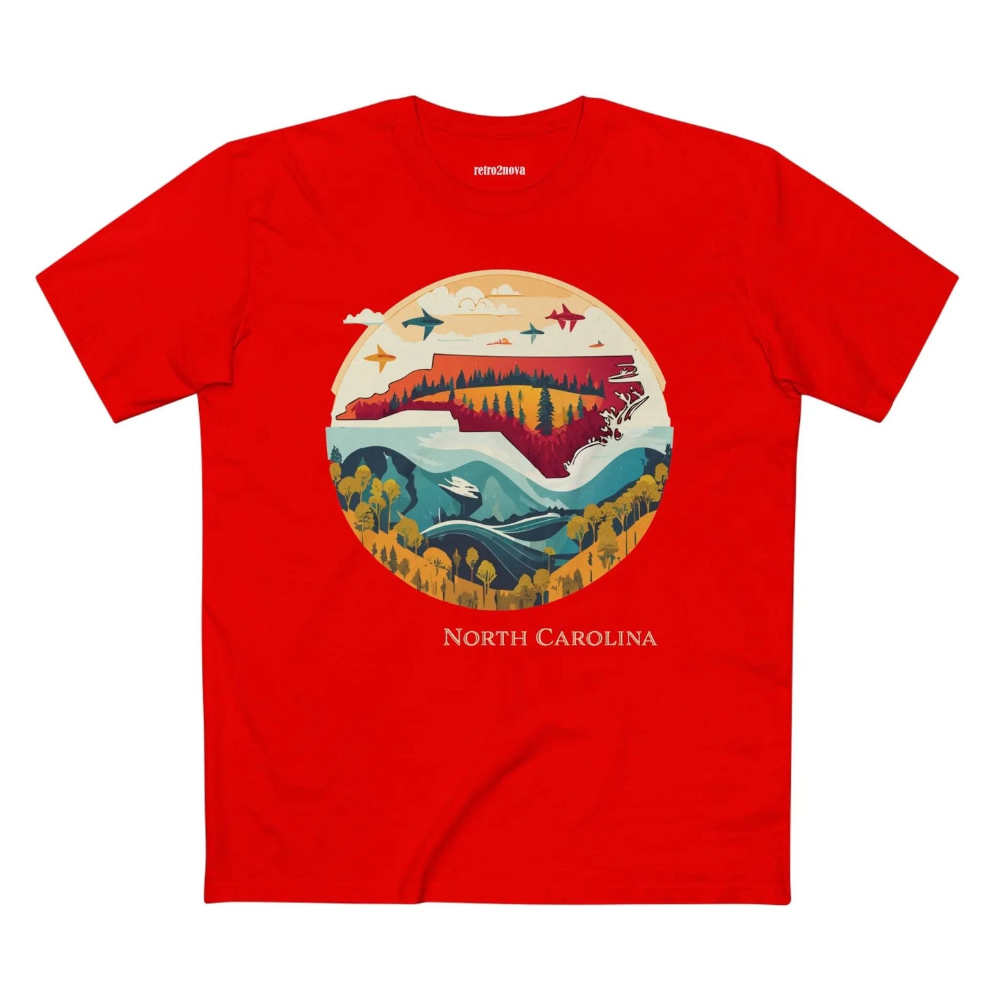 North Carolina State Shirt Unisex Premium Cotton Tee With Original Art Design Retro2Nova