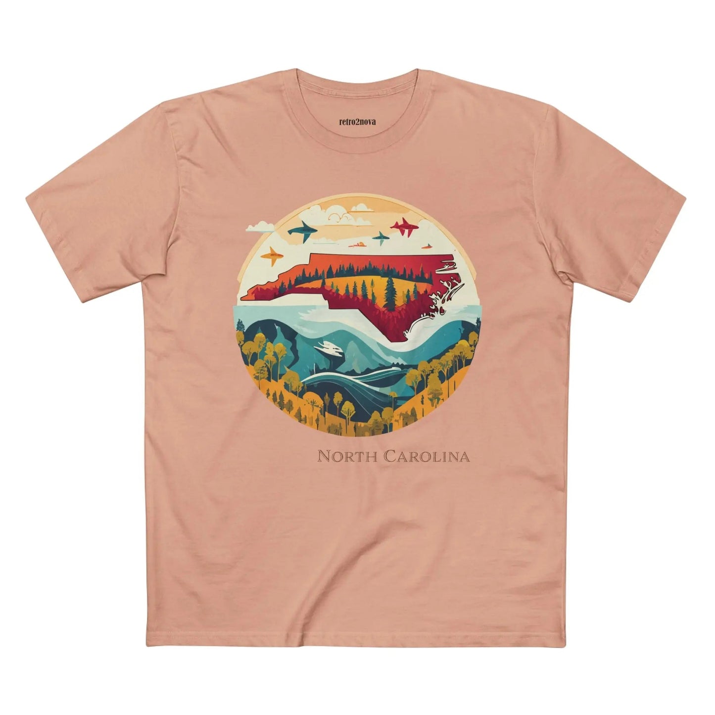 North Carolina State Shirt Unisex Premium Cotton Tee With Original Art Design Retro2Nova