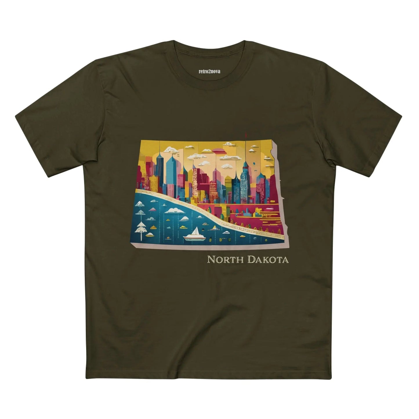 North Dakota US State Shirt Premium Cotton Unisex Tee With Original Art Design Edition