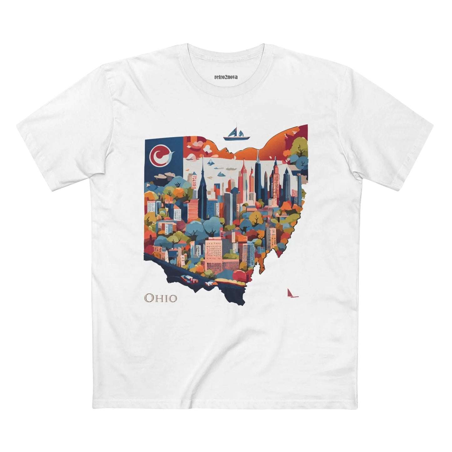 Ohio State Shirt Unisex Premium Cotton Tee With Original Retro Art Design Exclusive