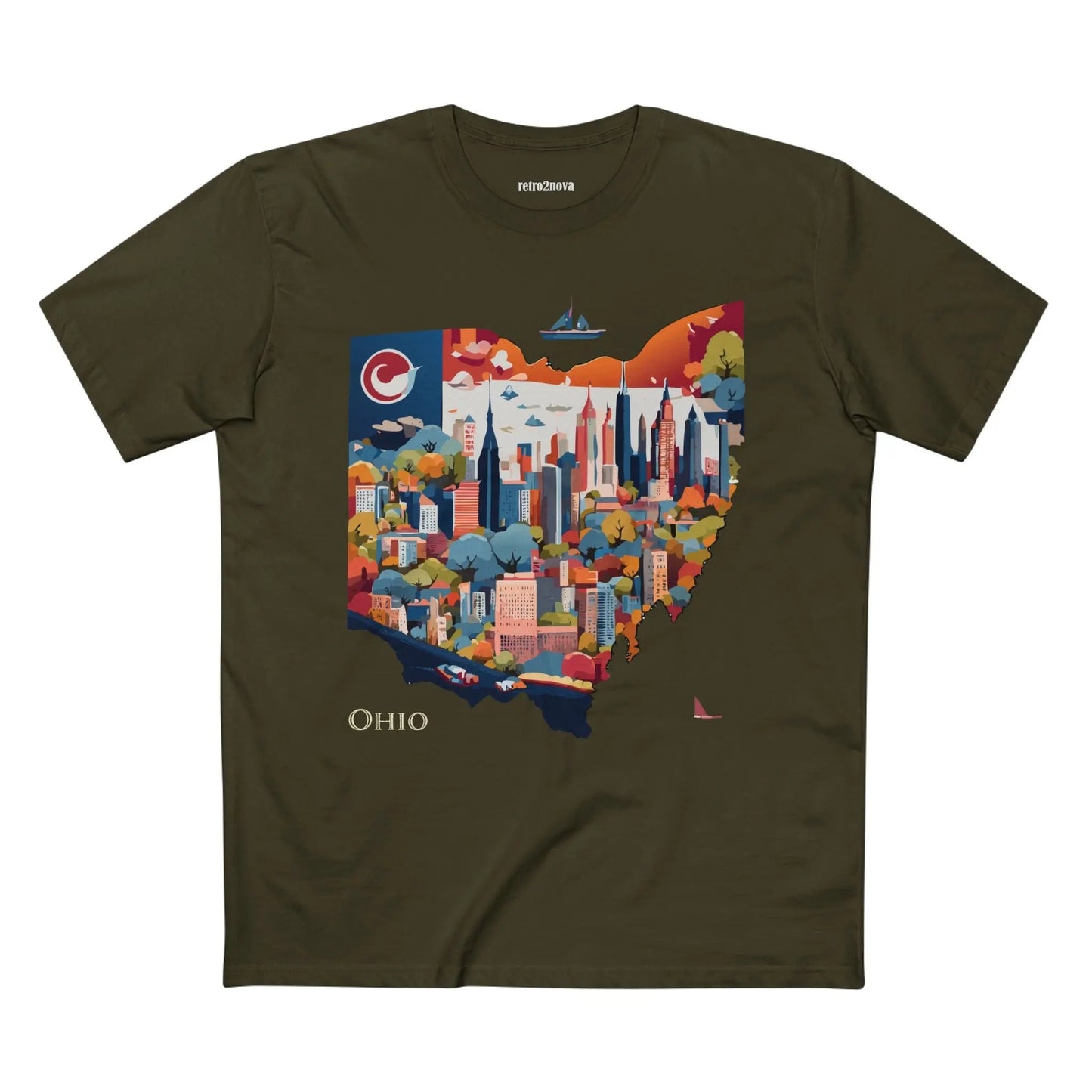 Ohio State Shirt Unisex Premium Cotton Tee With Original Retro Art Design Exclusive