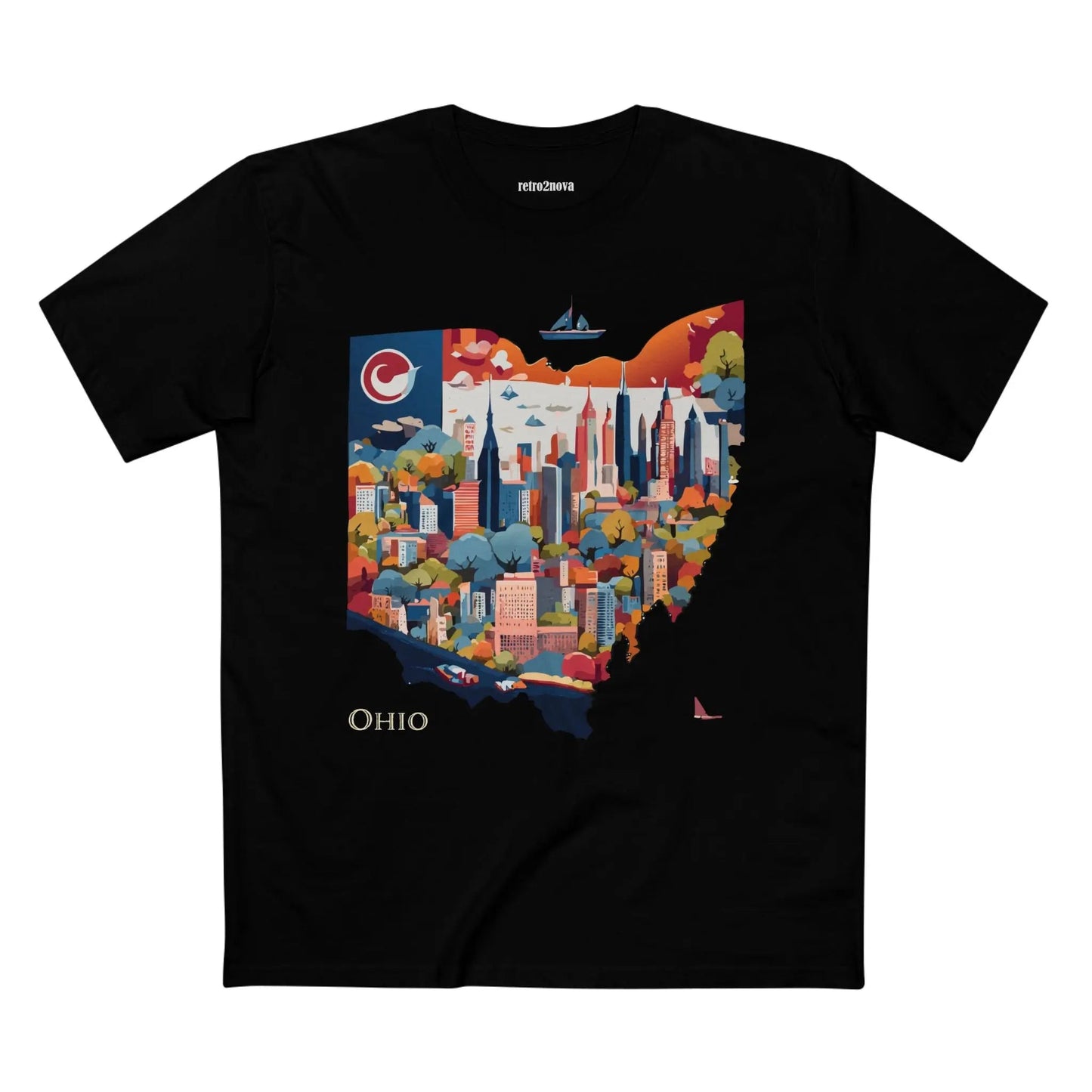 Ohio State Shirt Unisex Premium Cotton Tee With Original Retro Art Design Exclusive