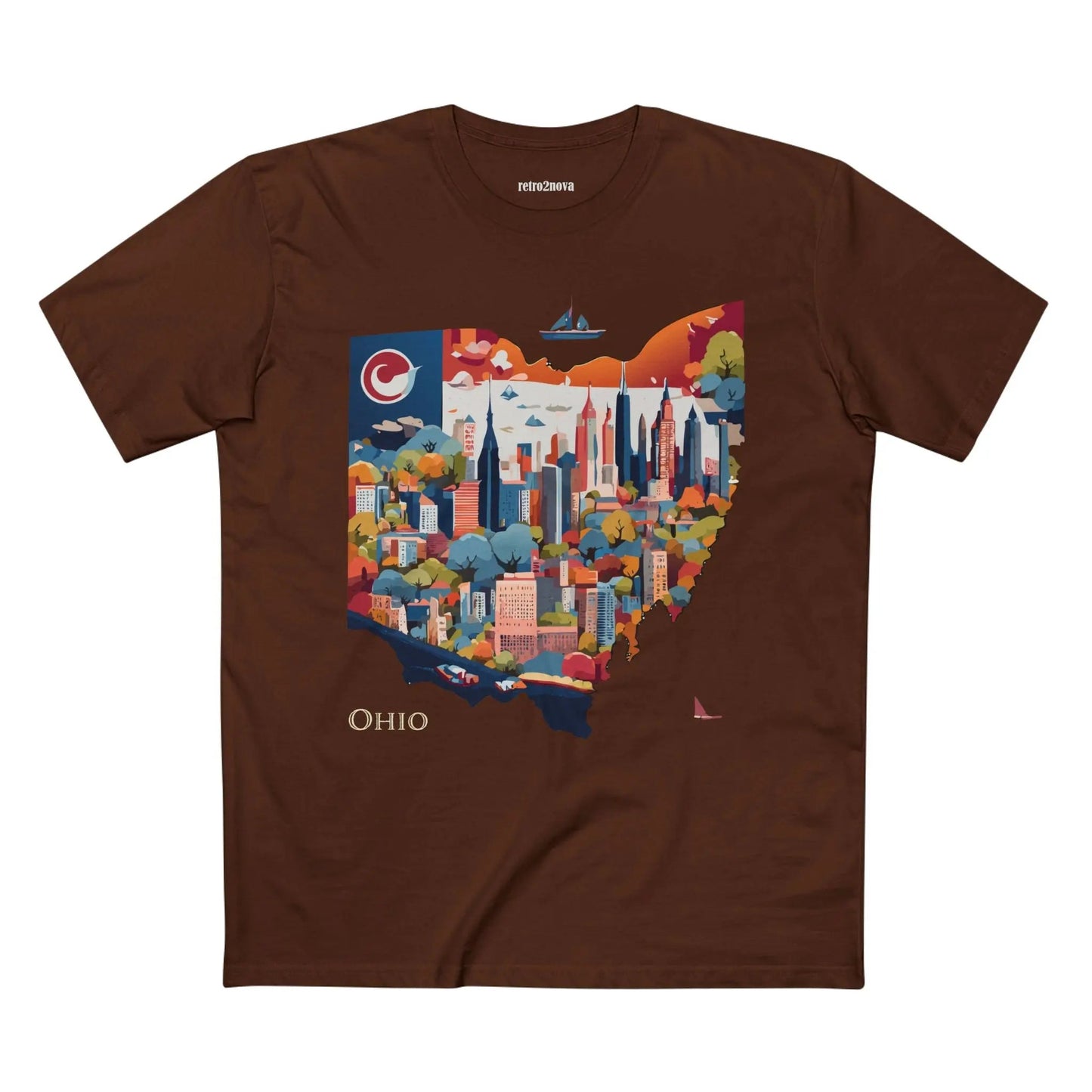Ohio State Shirt Unisex Premium Cotton Tee With Original Retro Art Design Exclusive