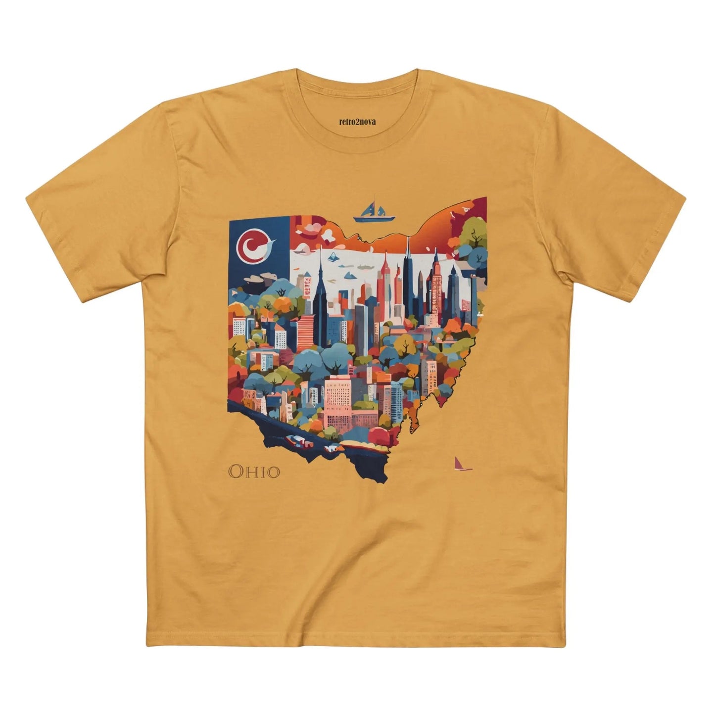 Ohio State Shirt Unisex Premium Cotton Tee With Original Retro Art Design Exclusive