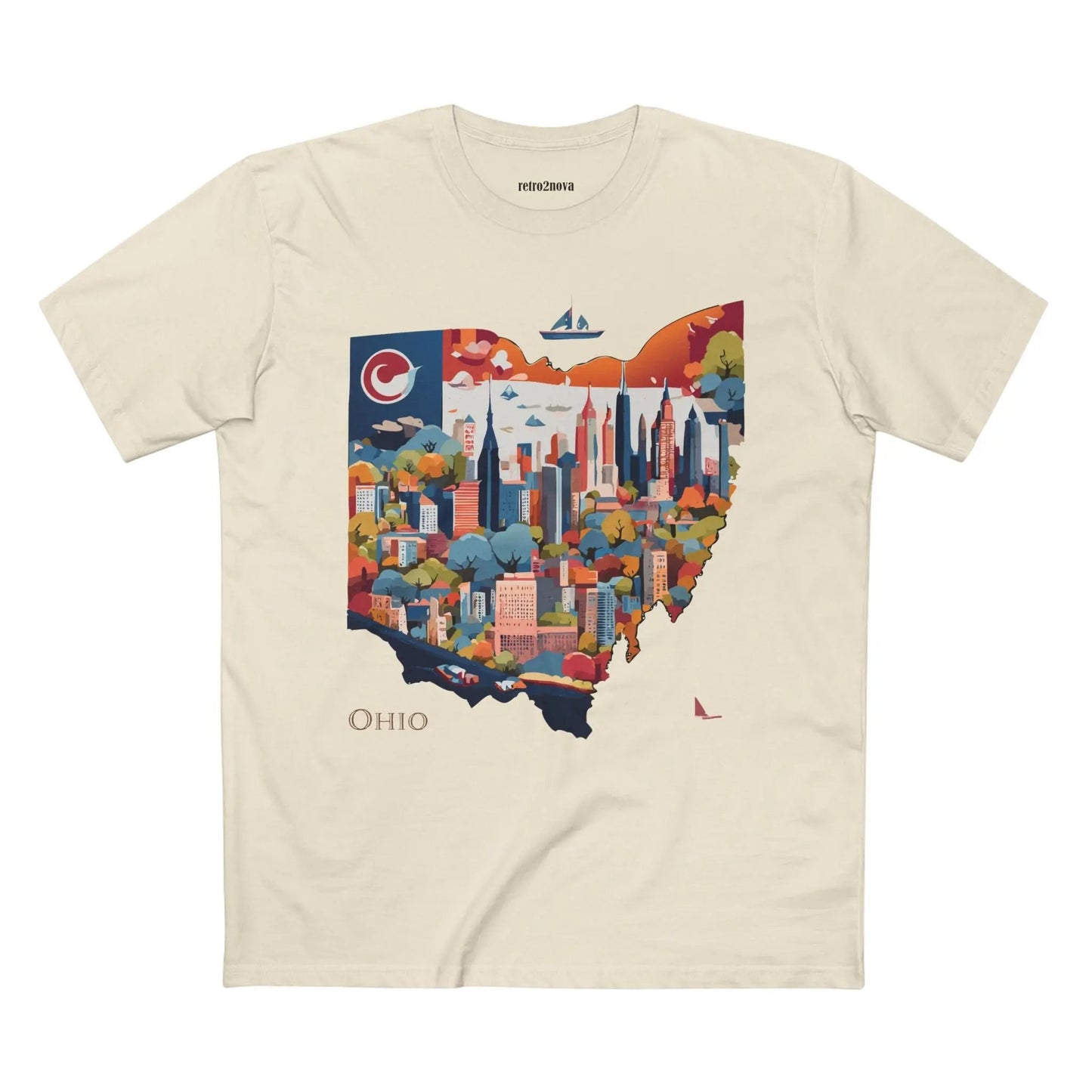 Ohio State Shirt Unisex Premium Cotton Tee With Original Retro Art Design Exclusive