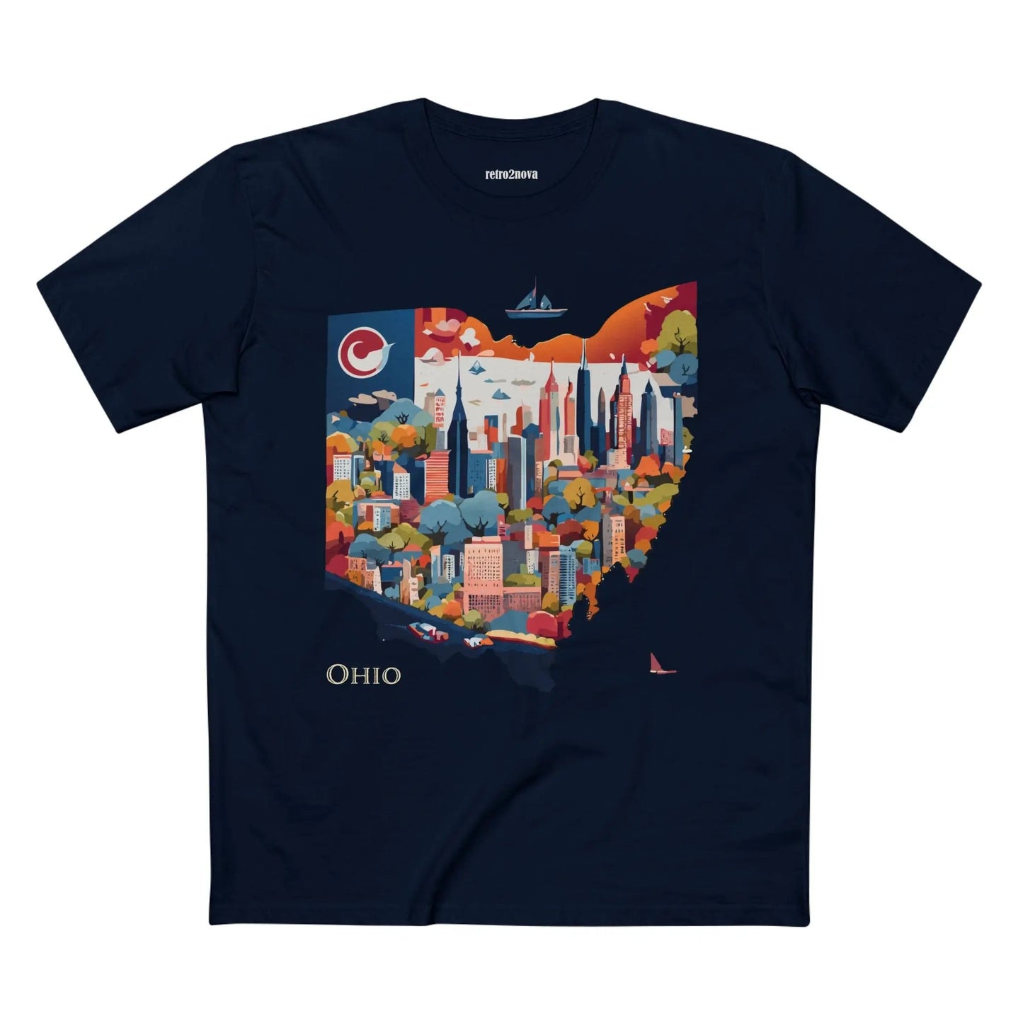 Ohio State Shirt Unisex Premium Cotton Tee With Original Retro Art Design Exclusive