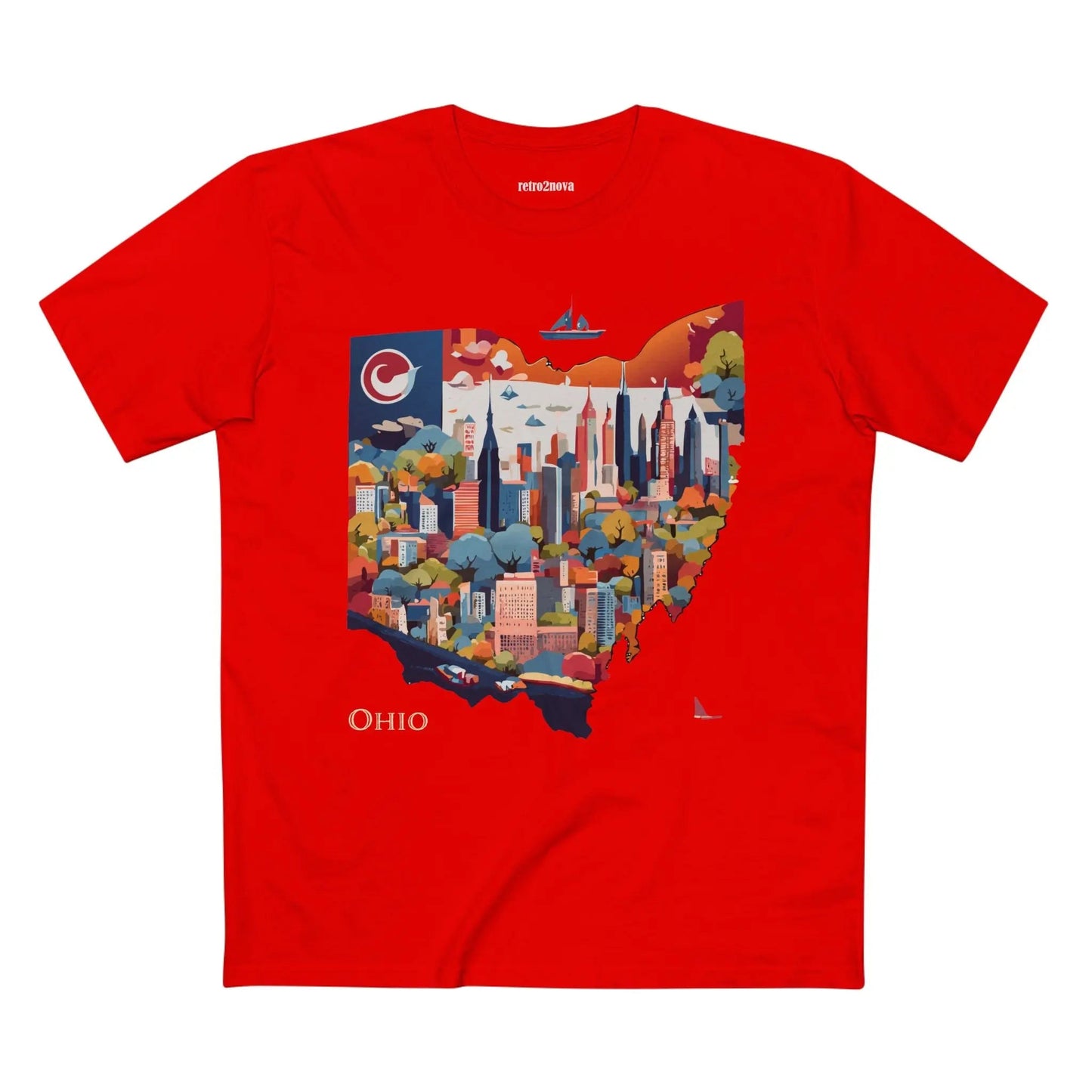 Ohio State Shirt Unisex Premium Cotton Tee With Original Retro Art Design Exclusive