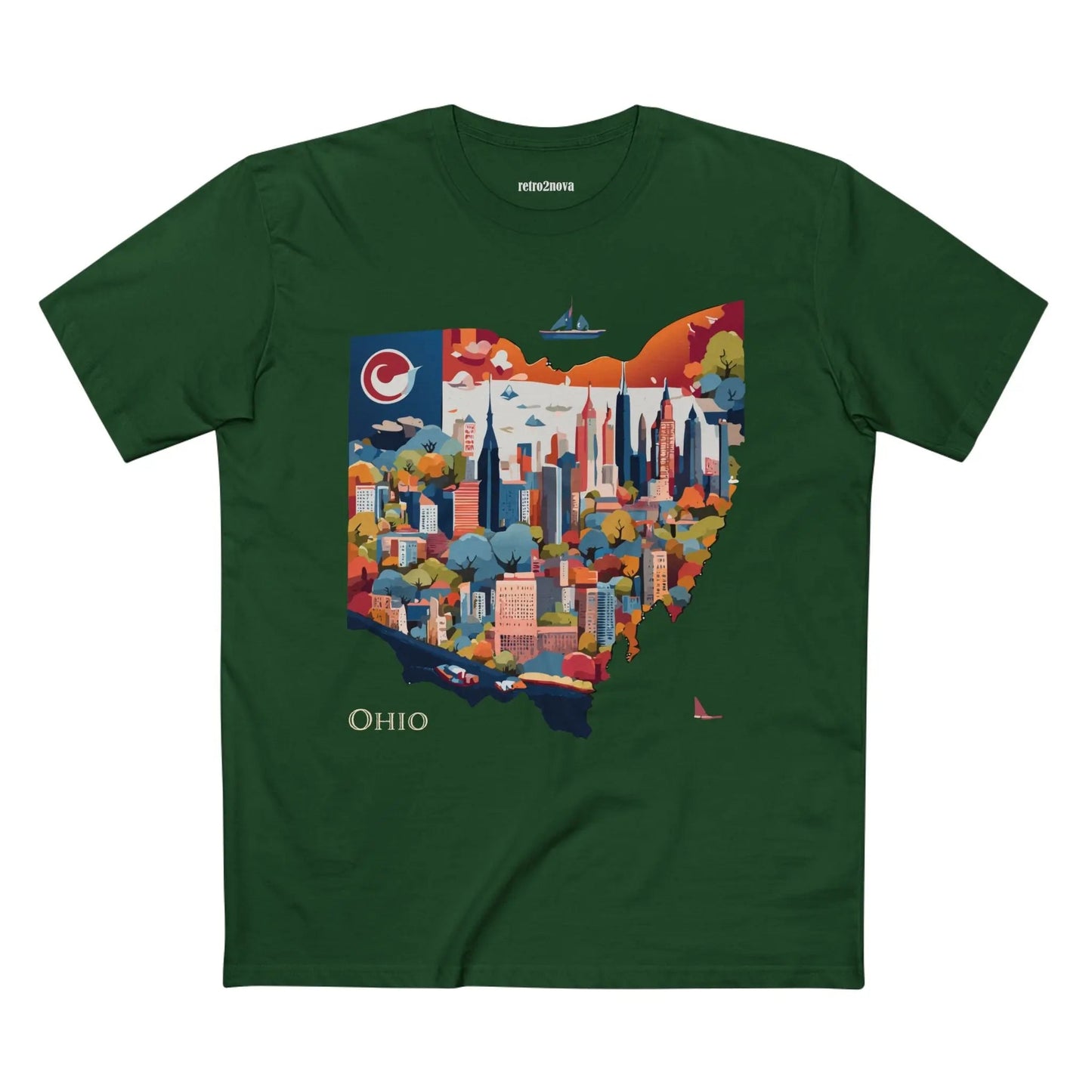 Ohio State Shirt Unisex Premium Cotton Tee With Original Retro Art Design Exclusive