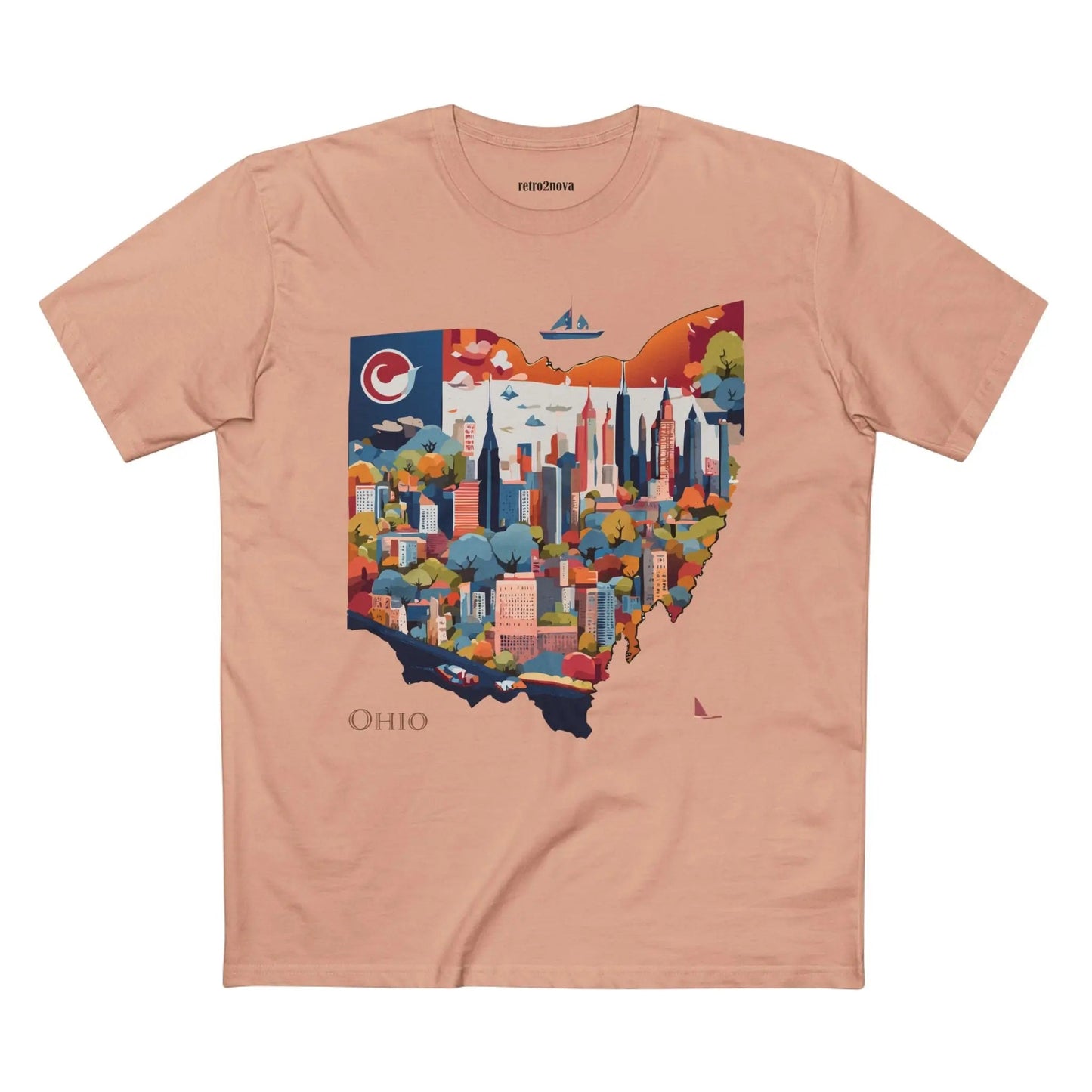 Ohio State Shirt Unisex Premium Cotton Tee With Original Retro Art Design Exclusive