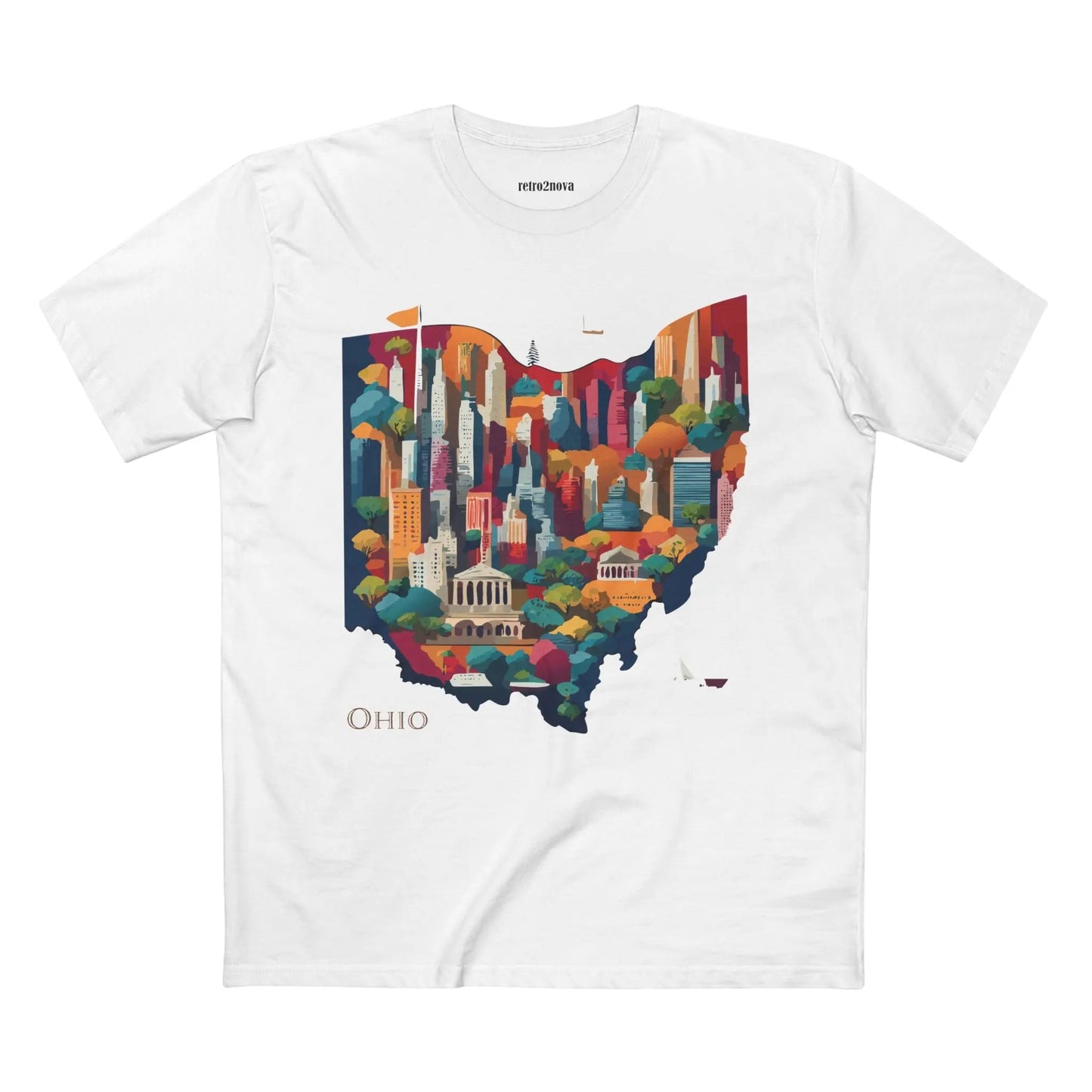 Ohio State Shirt Unisex Premium Cotton Tee With Original Art Design By Retro2Nova