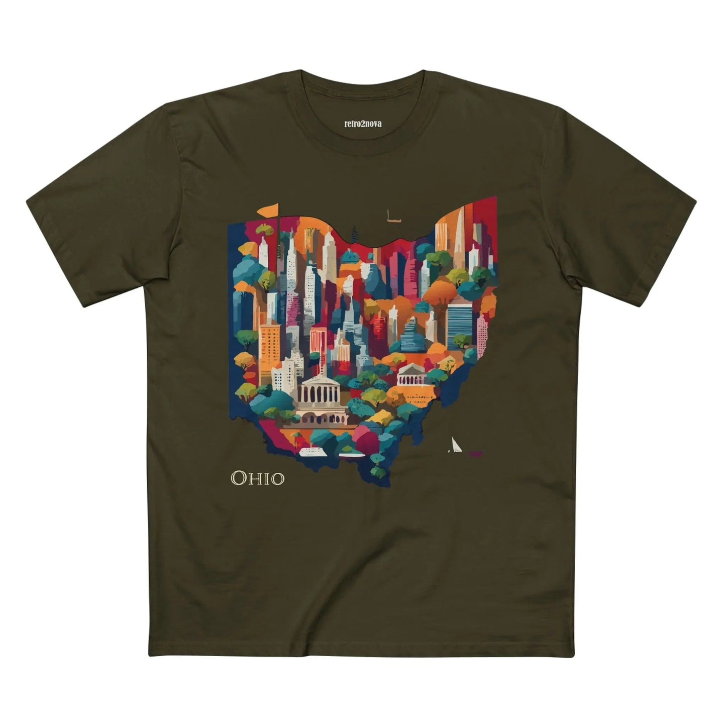 Ohio State Shirt Unisex Premium Cotton Tee With Original Art Design By Retro2Nova