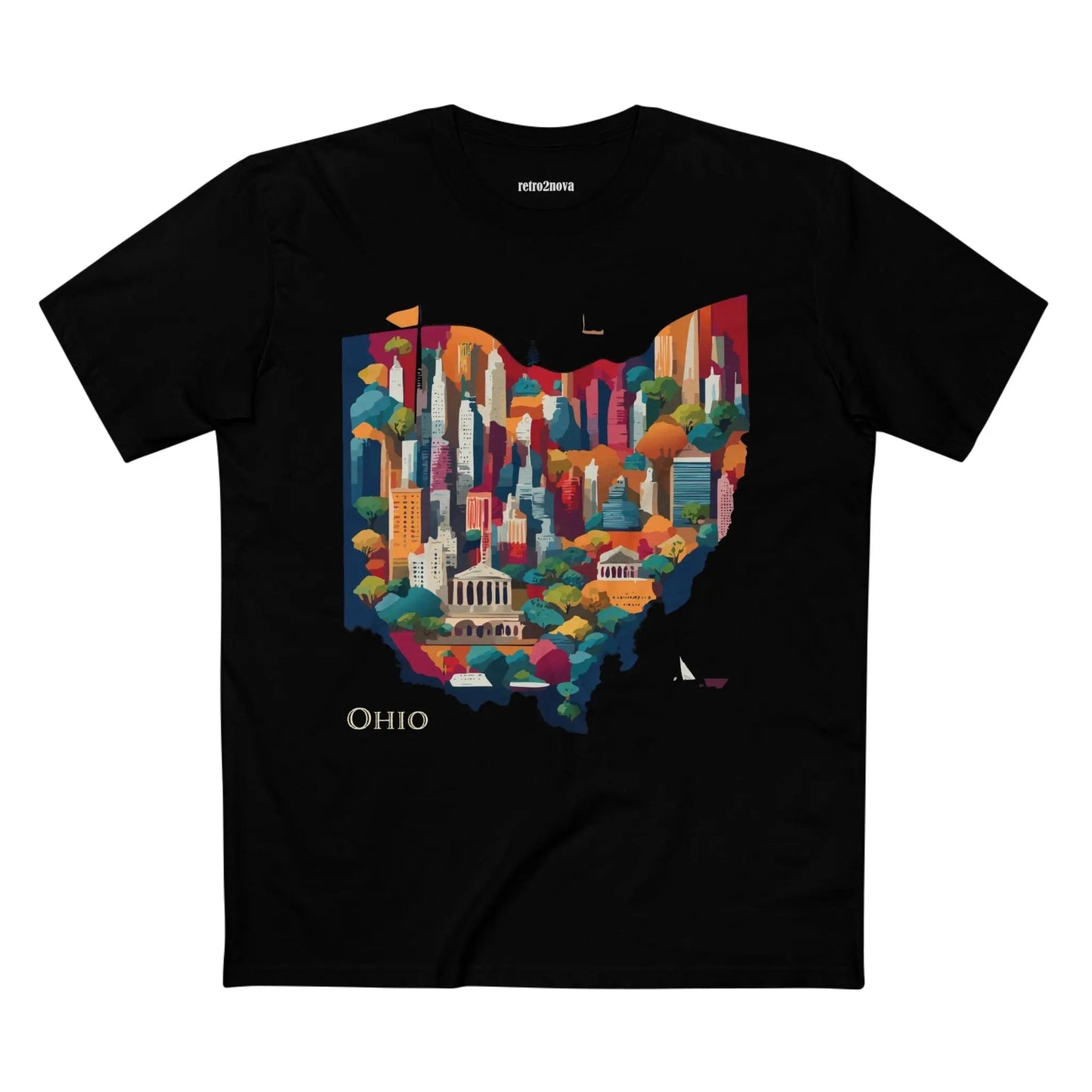 Ohio State Shirt Unisex Premium Cotton Tee With Original Art Design By Retro2Nova
