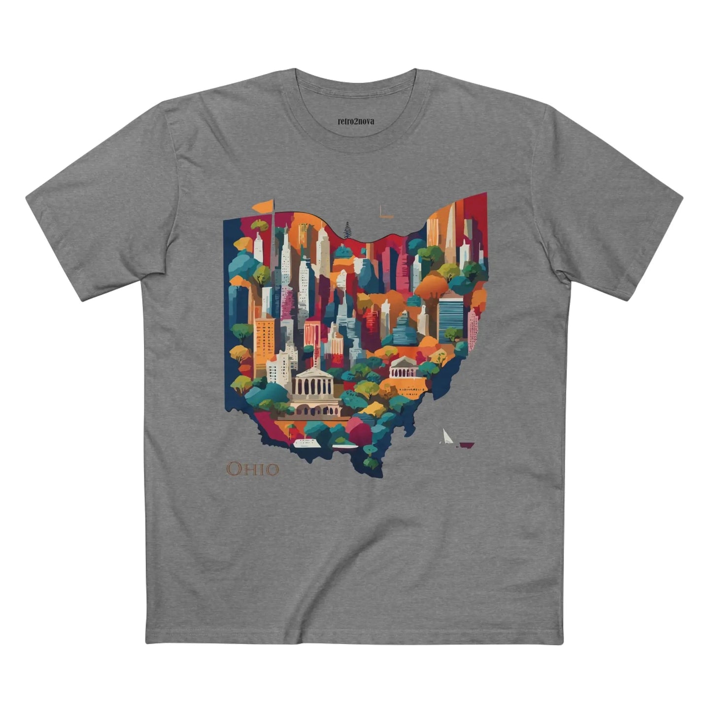 Ohio State Shirt Unisex Premium Cotton Tee With Original Art Design By Retro2Nova