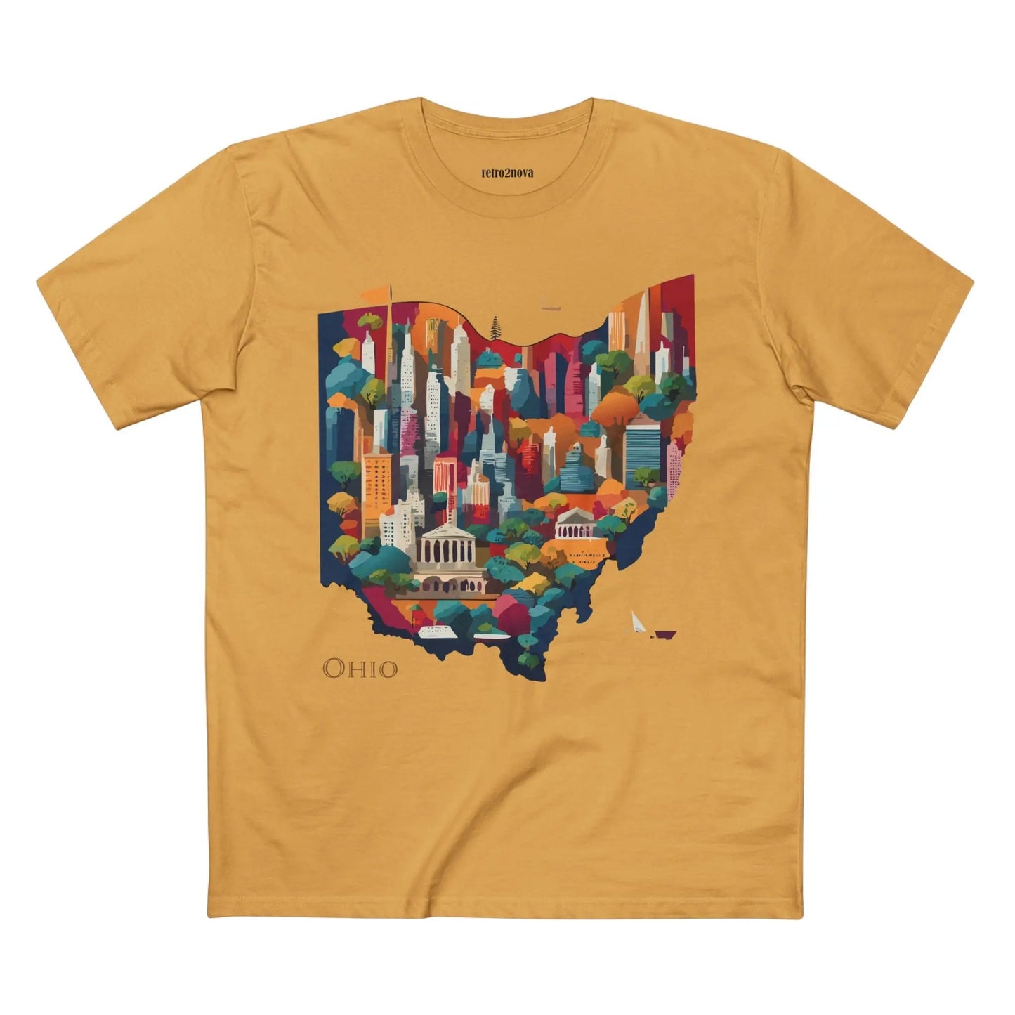 Ohio State Shirt Unisex Premium Cotton Tee With Original Art Design By Retro2Nova
