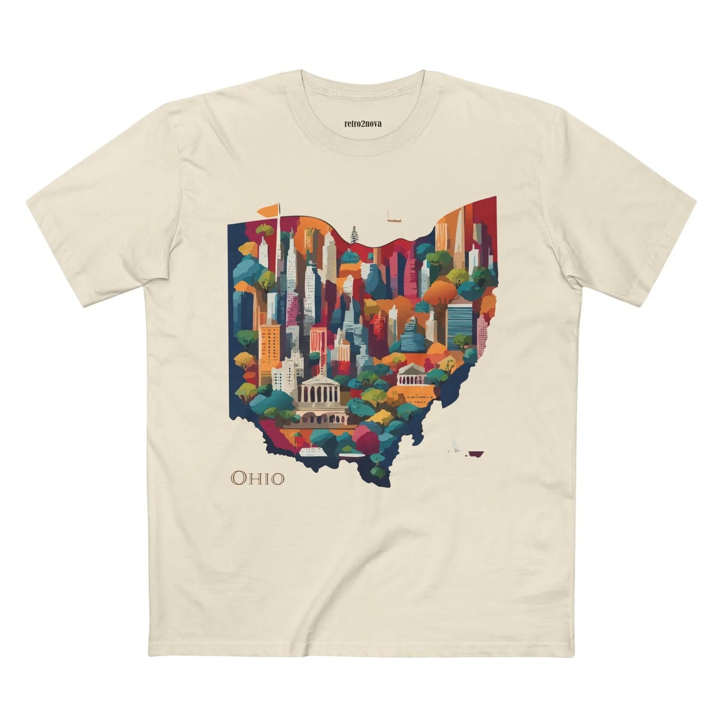Ohio State Shirt Unisex Premium Cotton Tee With Original Art Design By Retro2Nova