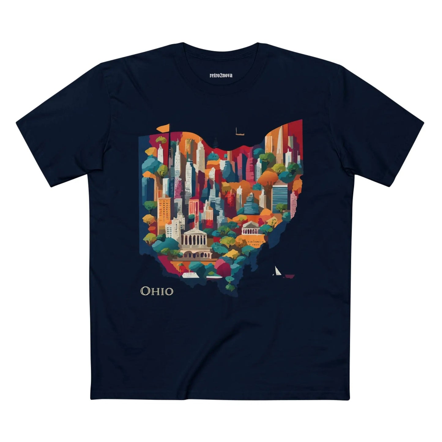 Ohio State Shirt Unisex Premium Cotton Tee With Original Art Design By Retro2Nova
