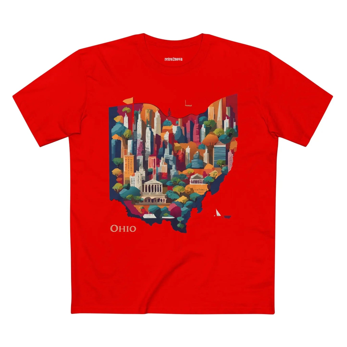 Ohio State Shirt Unisex Premium Cotton Tee With Original Art Design By Retro2Nova