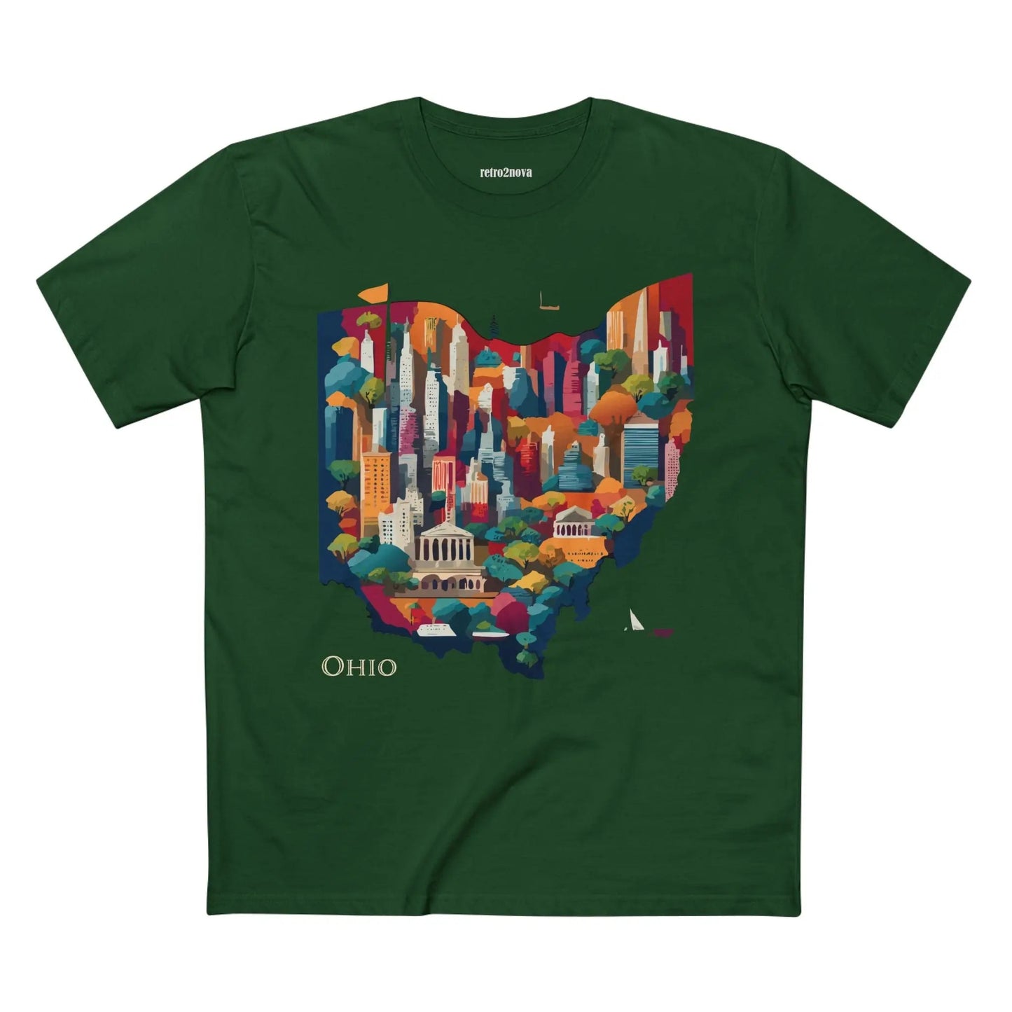 Ohio State Shirt Unisex Premium Cotton Tee With Original Art Design By Retro2Nova