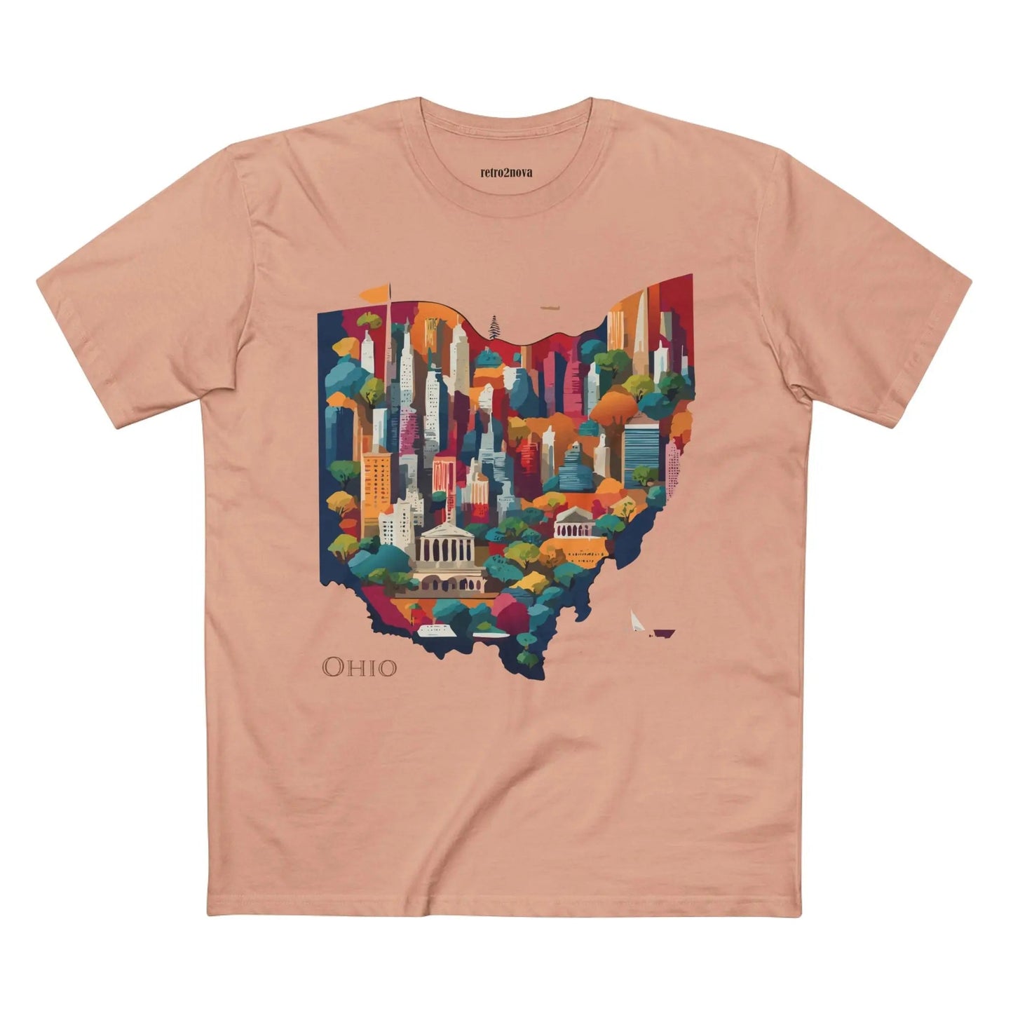 Ohio State Shirt Unisex Premium Cotton Tee With Original Art Design By Retro2Nova