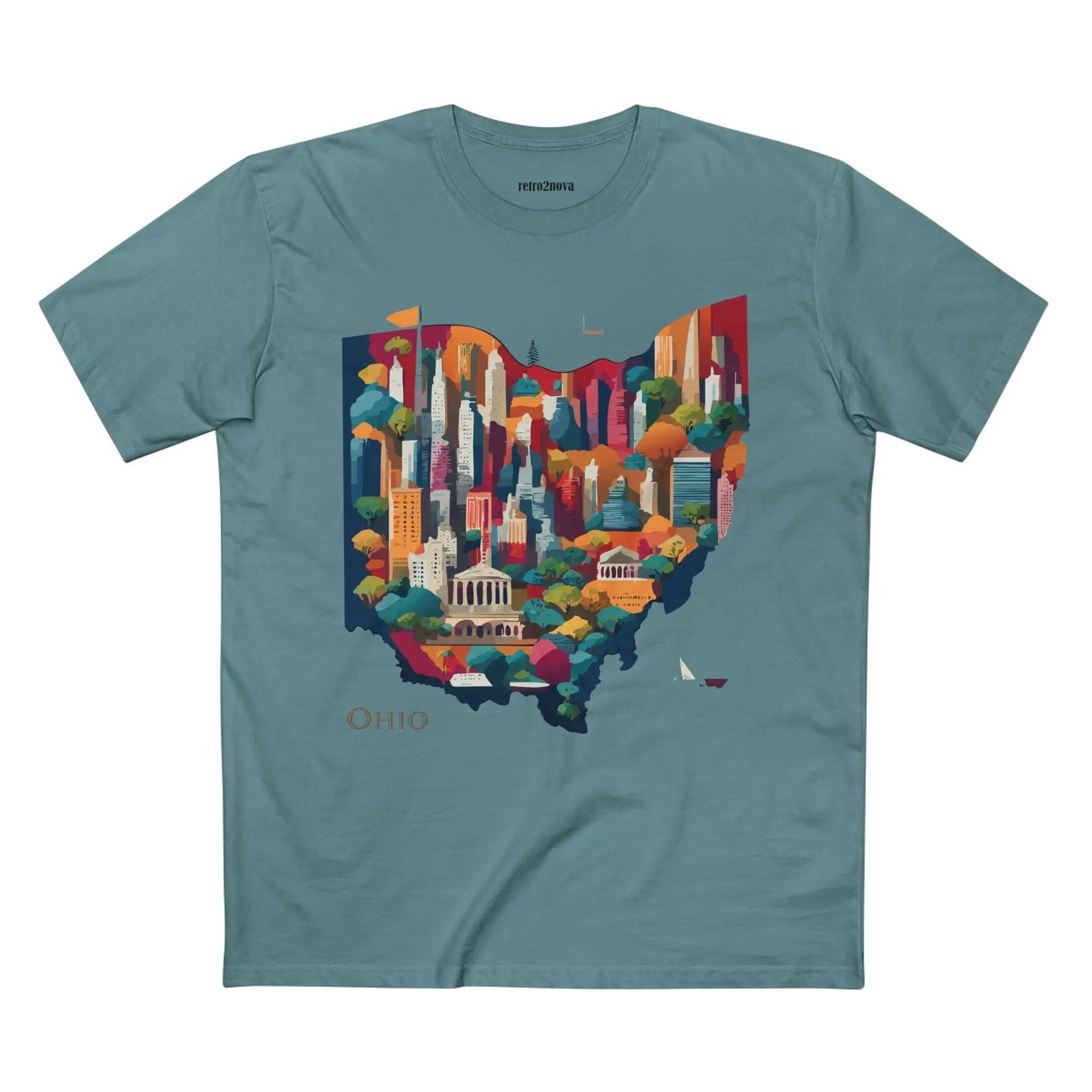 Ohio State Shirt Unisex Premium Cotton Tee With Original Art Design By Retro2Nova