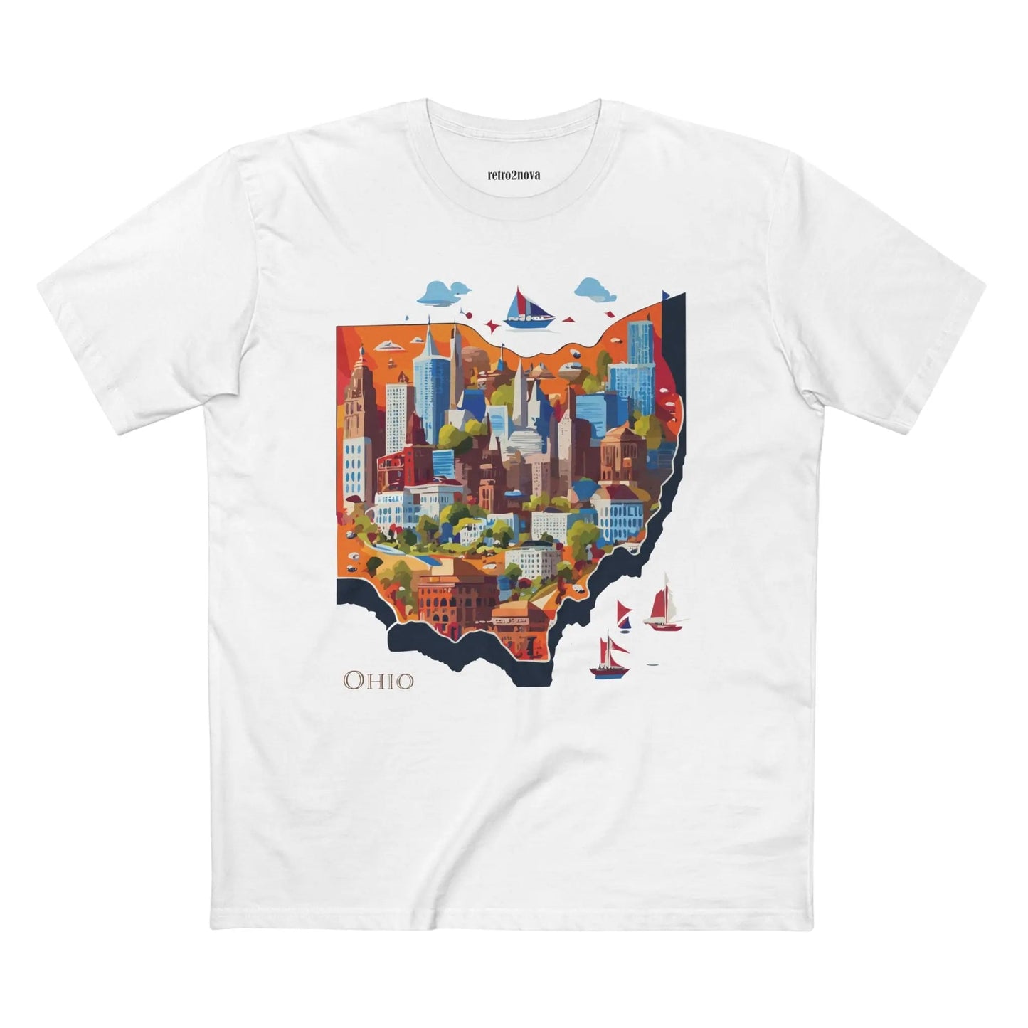 Ohio State Shirt Unisex Premium Cotton Tee With Original Retro Art Design From Our Art Collection