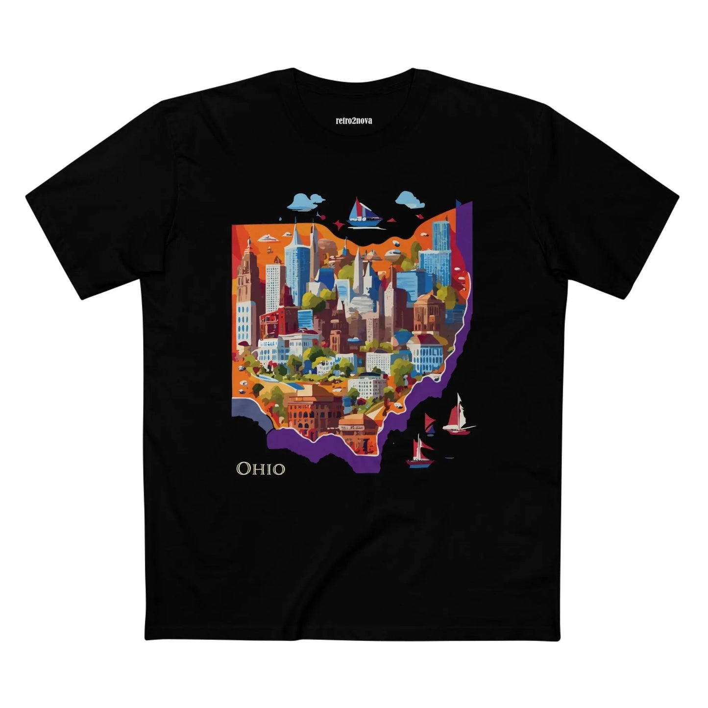 Ohio State Shirt Unisex Premium Cotton Tee With Original Retro Art Design From Our Art Collection