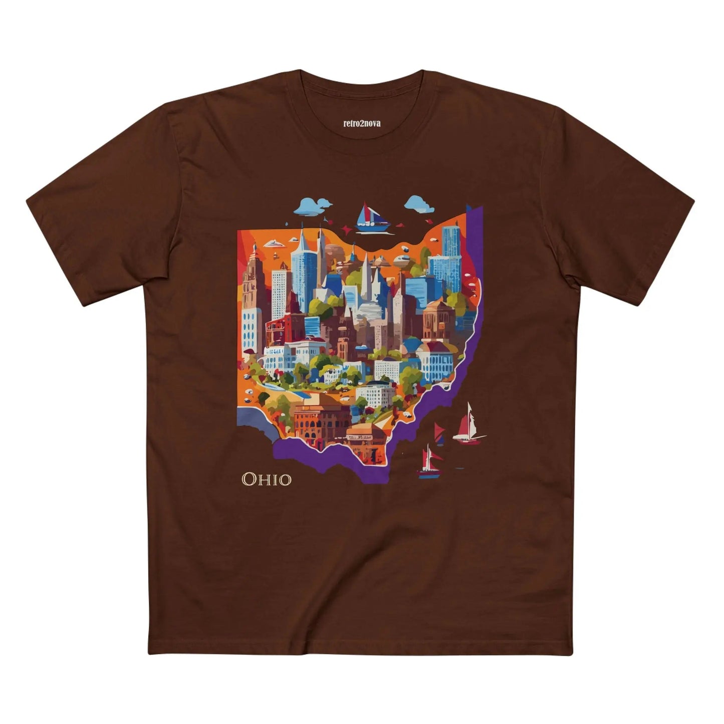 Ohio State Shirt Unisex Premium Cotton Tee With Original Retro Art Design From Our Art Collection