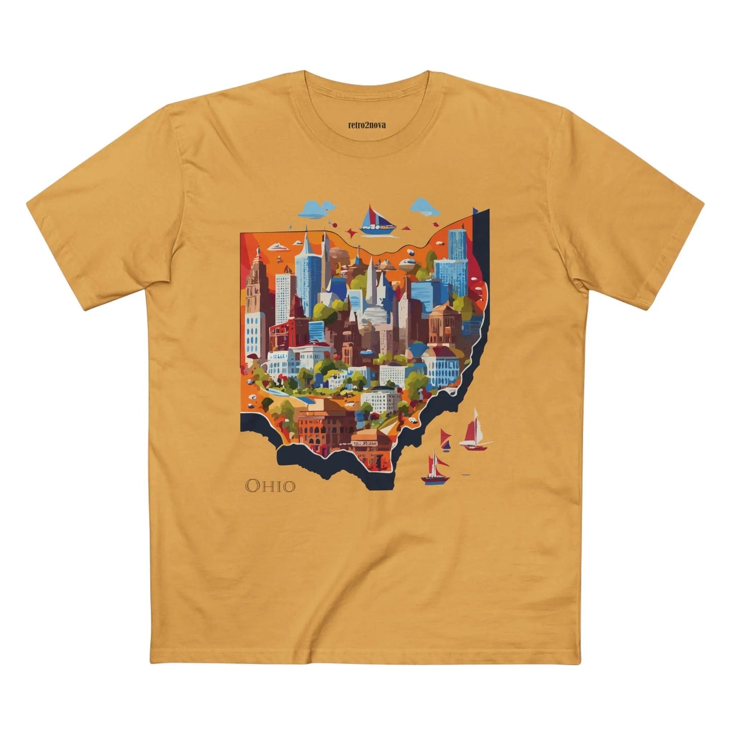 Ohio State Shirt Unisex Premium Cotton Tee With Original Retro Art Design From Our Art Collection