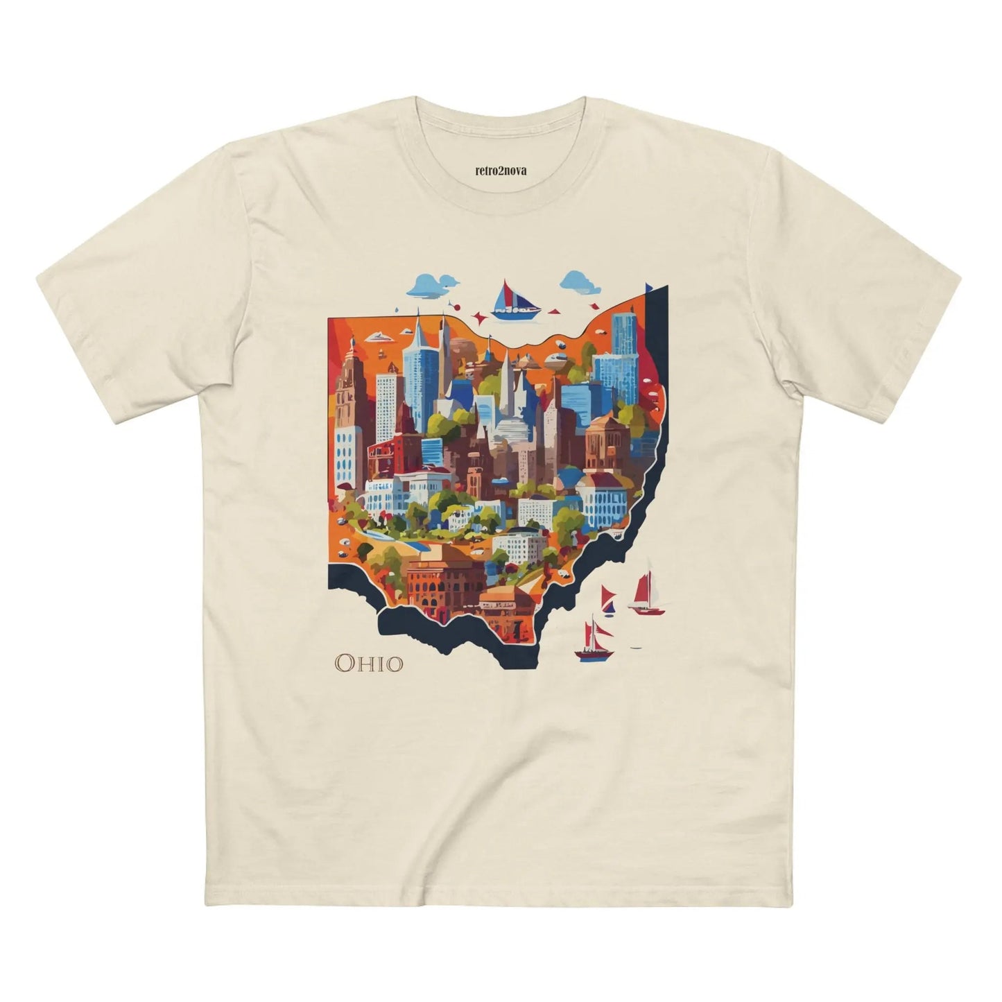 Ohio State Shirt Unisex Premium Cotton Tee With Original Retro Art Design From Our Art Collection