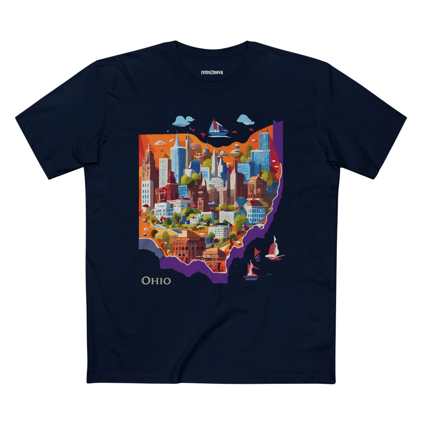 Ohio State Shirt Unisex Premium Cotton Tee With Original Retro Art Design From Our Art Collection