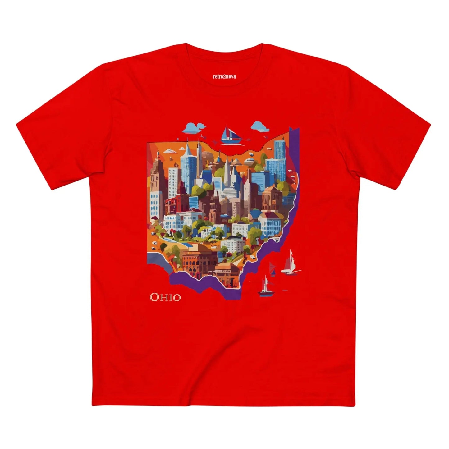 Ohio State Shirt Unisex Premium Cotton Tee With Original Retro Art Design From Our Art Collection