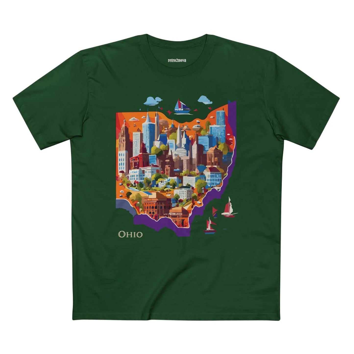 Ohio State Shirt Unisex Premium Cotton Tee With Original Retro Art Design From Our Art Collection