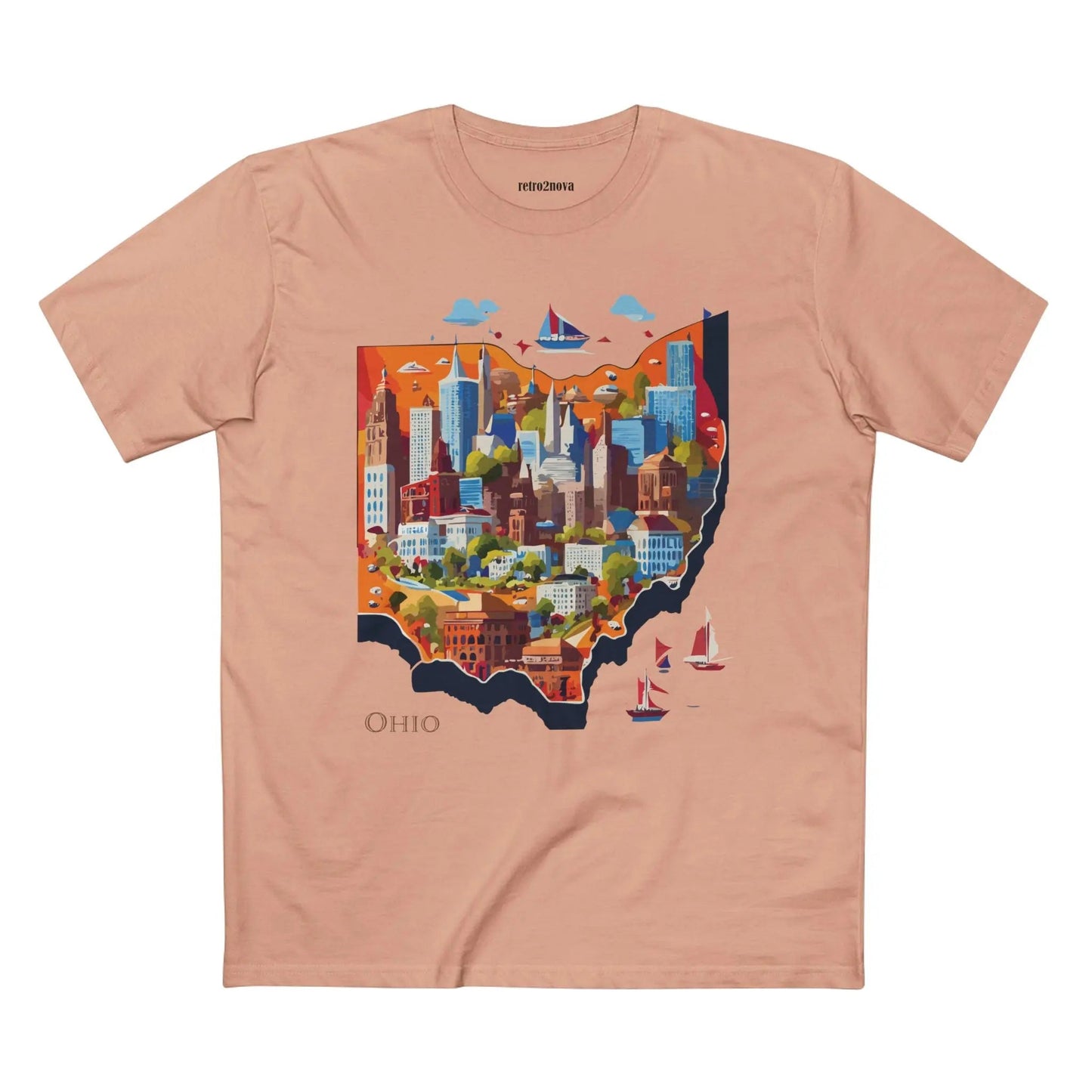 Ohio State Shirt Unisex Premium Cotton Tee With Original Retro Art Design From Our Art Collection