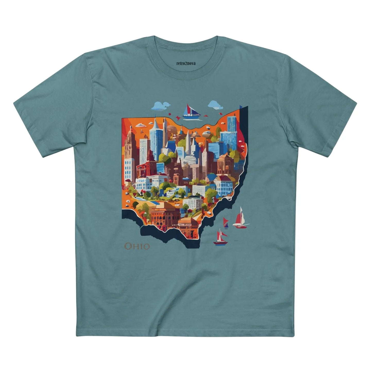 Ohio State Shirt Unisex Premium Cotton Tee With Original Retro Art Design From Our Art Collection