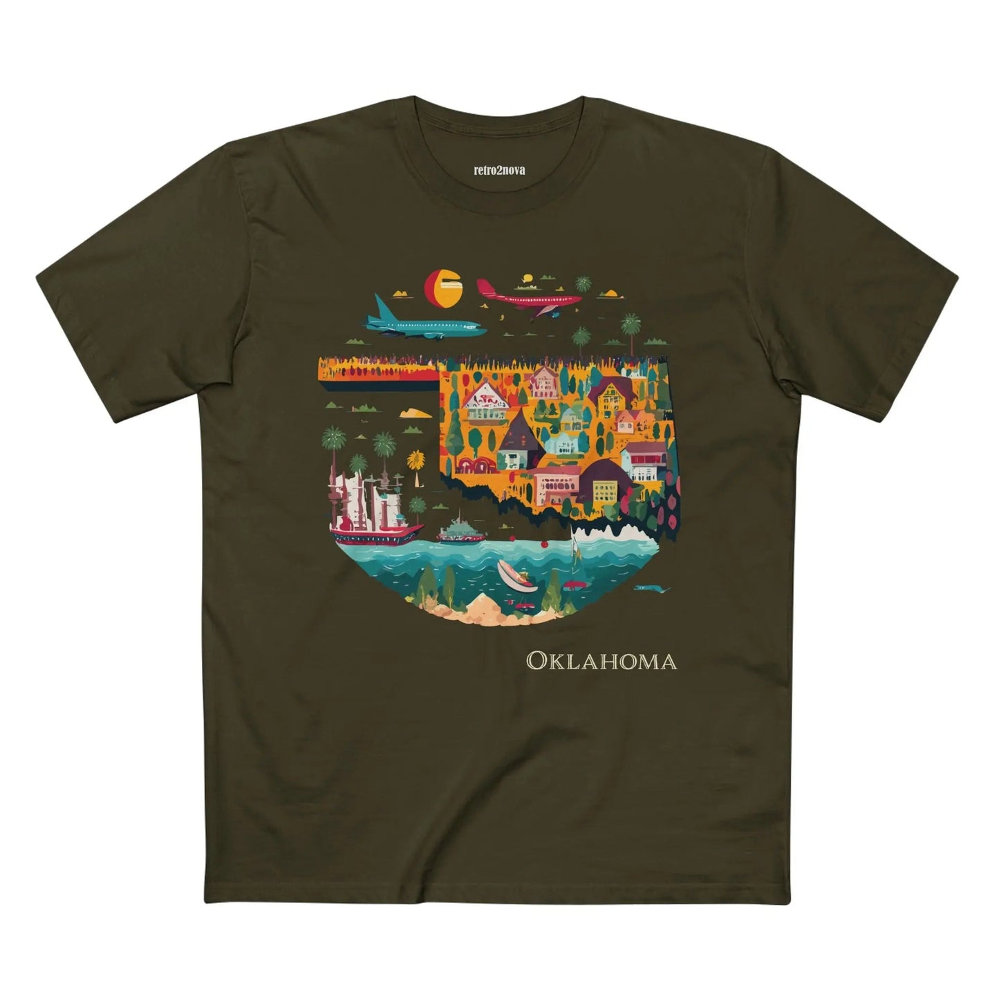Oklahoma State Shirt Unisex Premium Cotton Tee With Original Art Design By Retro2Nova