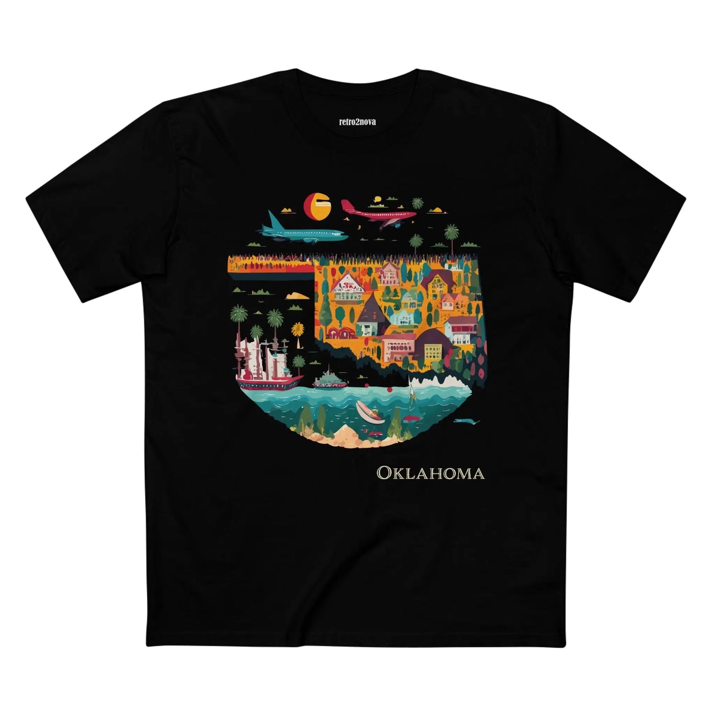 Oklahoma State Shirt Unisex Premium Cotton Tee With Original Art Design By Retro2Nova