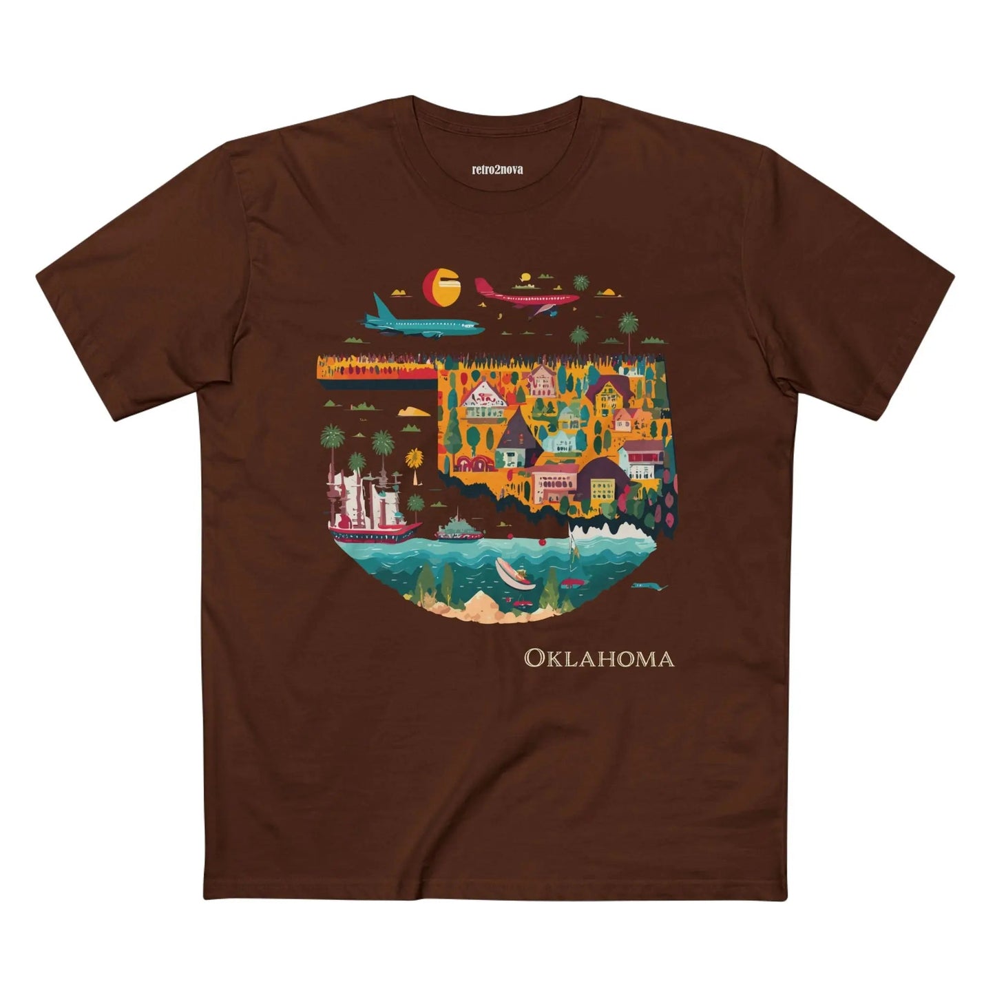 Oklahoma State Shirt Unisex Premium Cotton Tee With Original Art Design By Retro2Nova