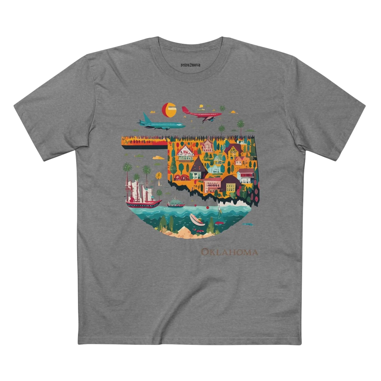Oklahoma State Shirt Unisex Premium Cotton Tee With Original Art Design By Retro2Nova