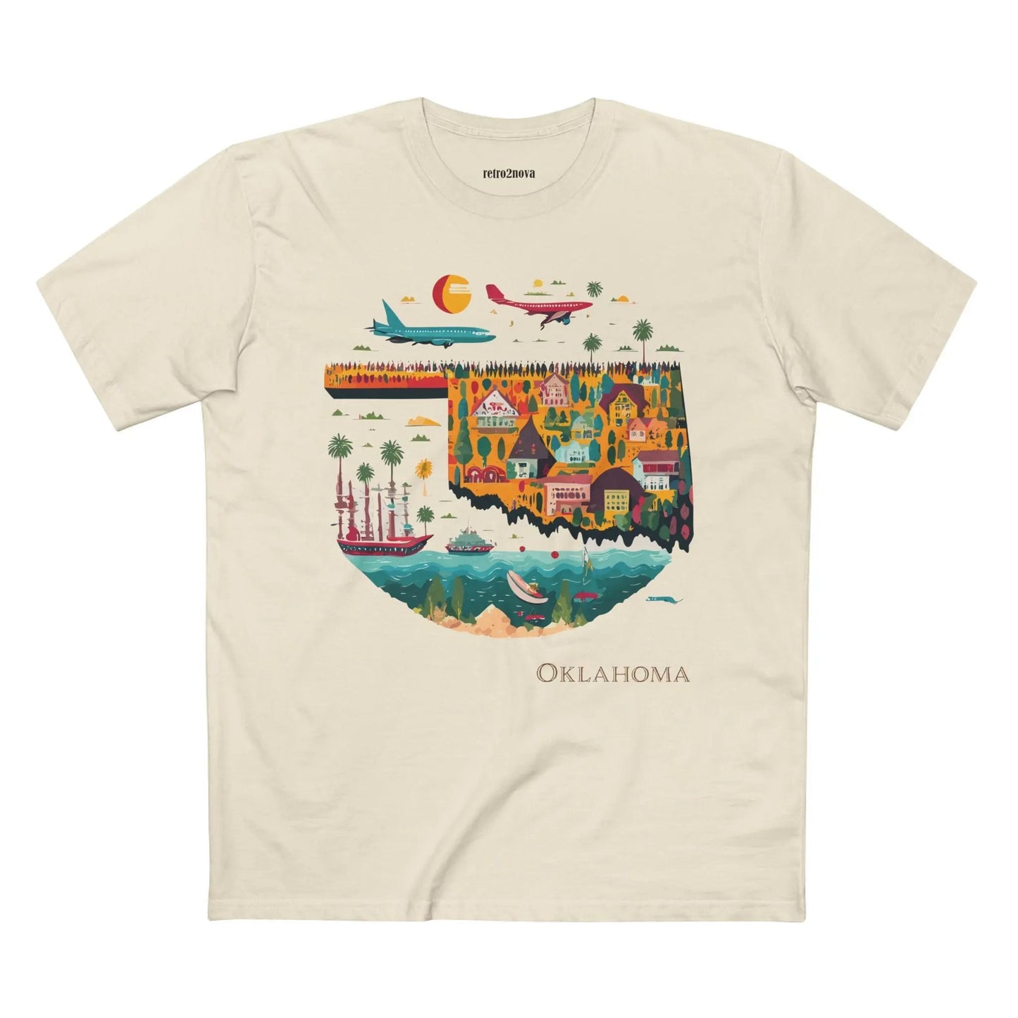 Oklahoma State Shirt Unisex Premium Cotton Tee With Original Art Design By Retro2Nova
