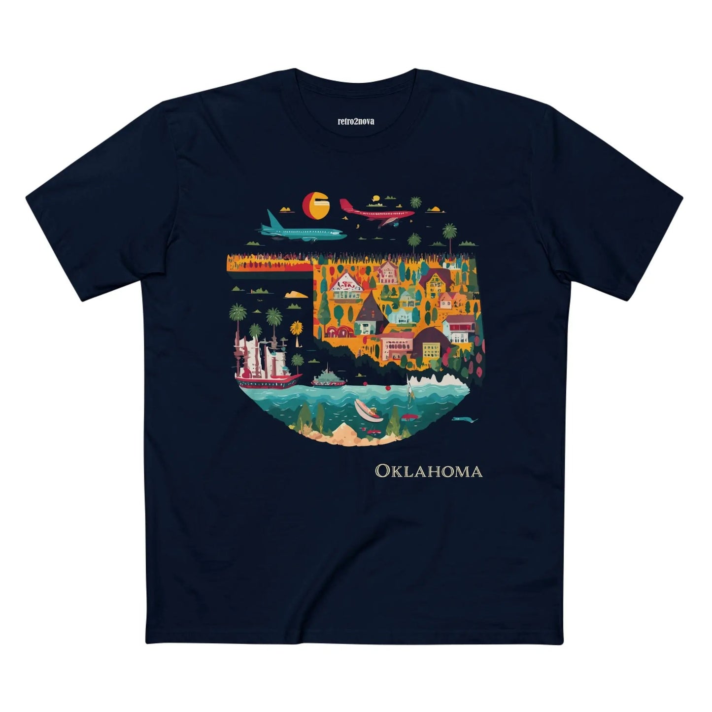 Oklahoma State Shirt Unisex Premium Cotton Tee With Original Art Design By Retro2Nova