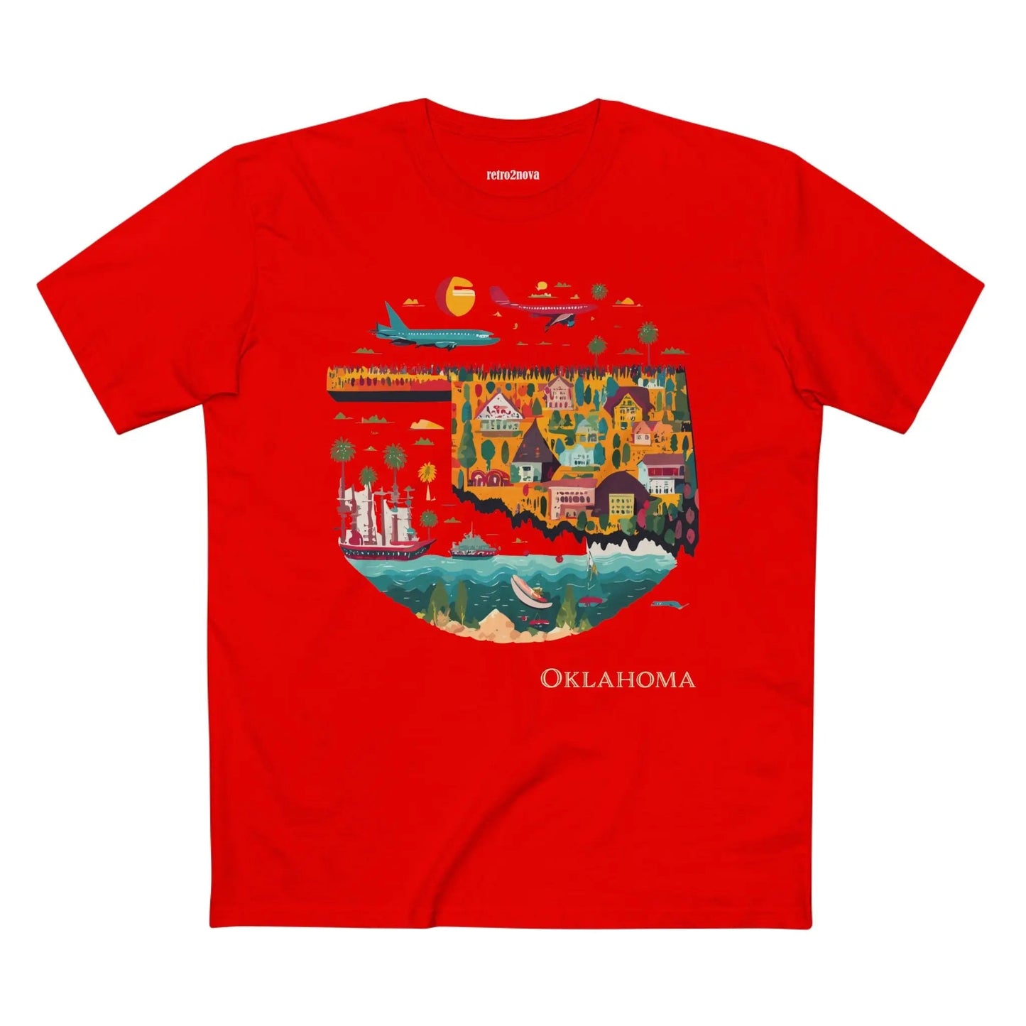 Oklahoma State Shirt Unisex Premium Cotton Tee With Original Art Design By Retro2Nova