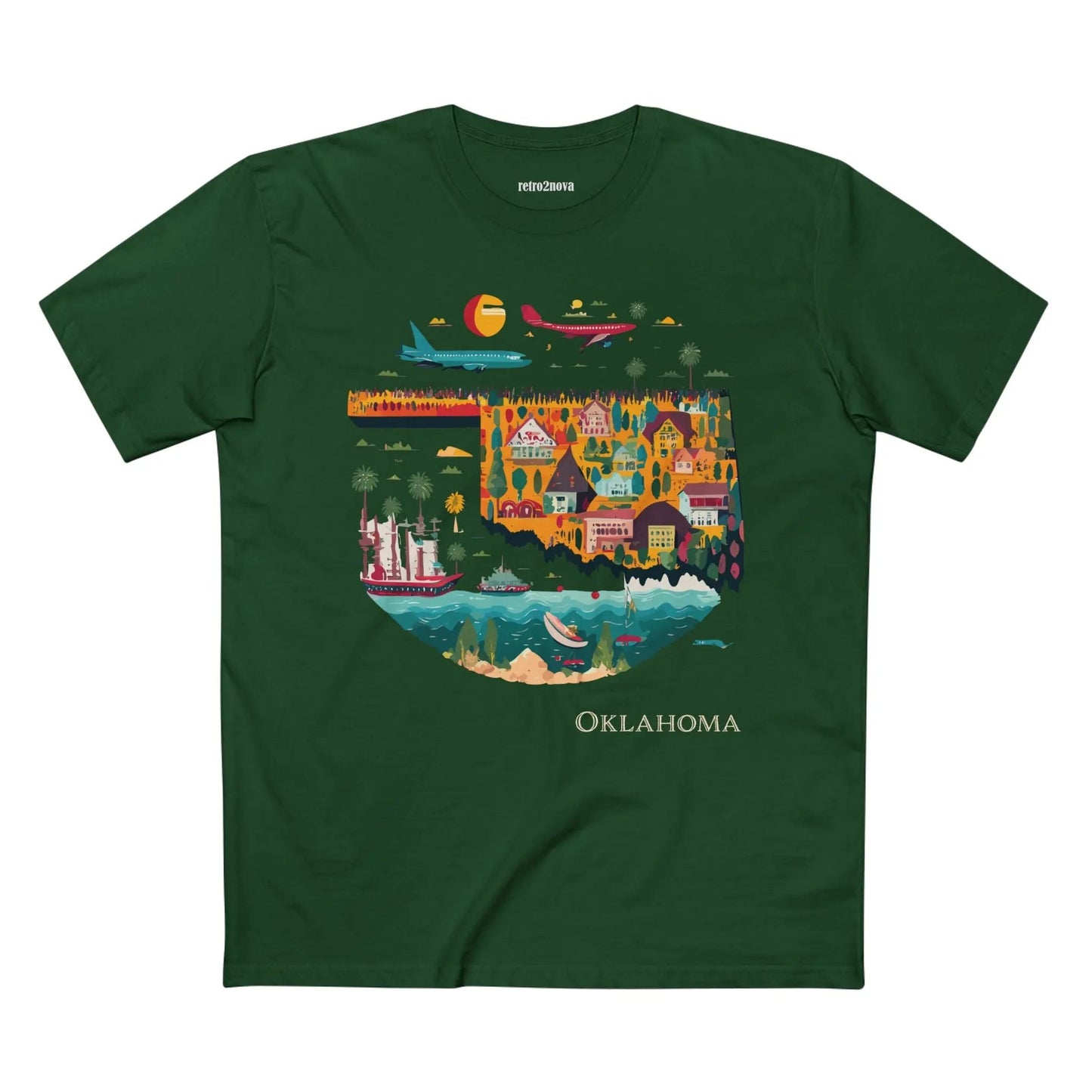 Oklahoma State Shirt Unisex Premium Cotton Tee With Original Art Design By Retro2Nova