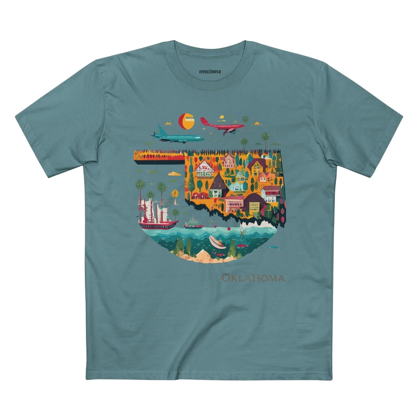 Oklahoma State Shirt Unisex Premium Cotton Tee With Original Art Design By Retro2Nova